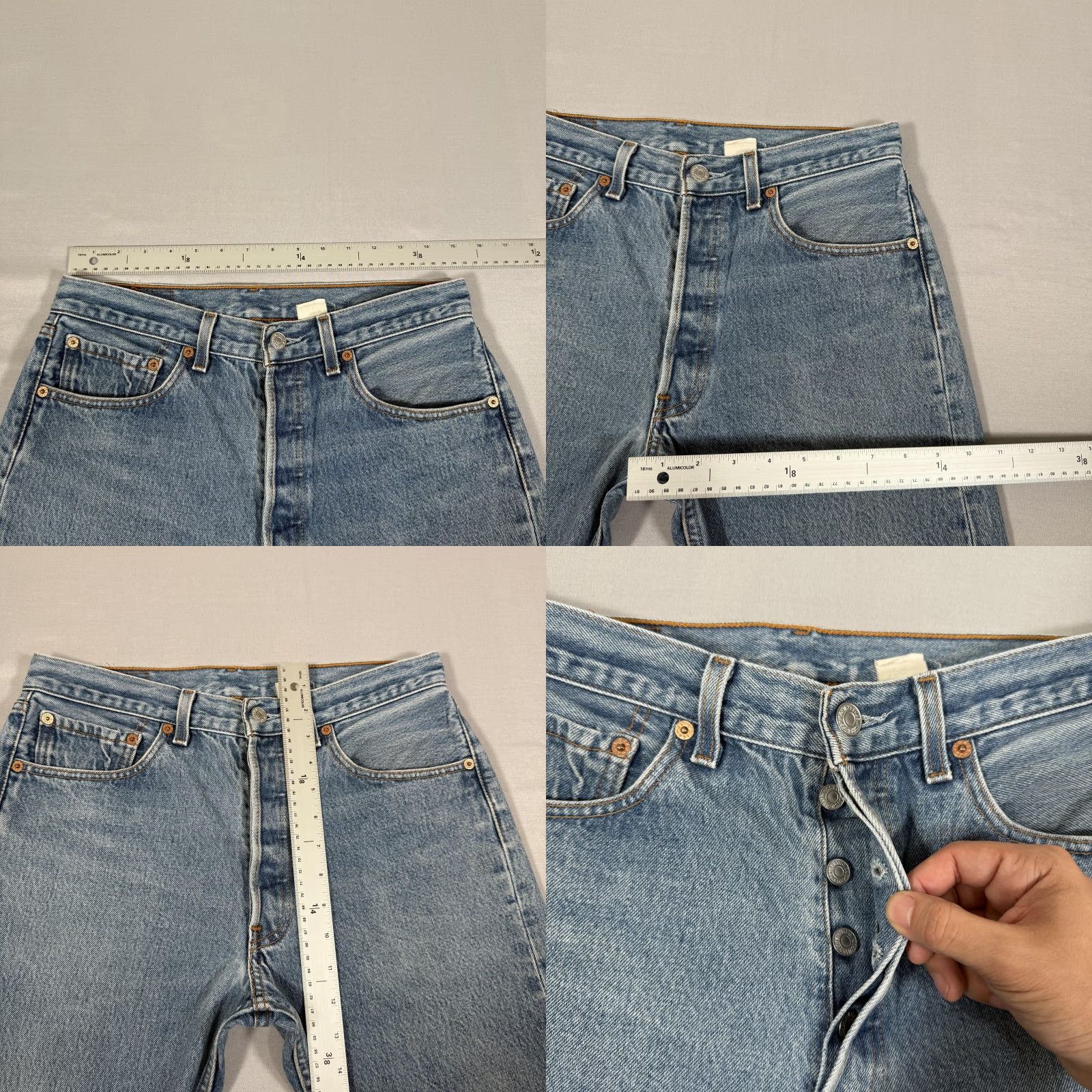VINTAGE Levi's Jeans Mens 30x30 Blue 501 Straight Fit Denim Pants Flames Y2K 90s