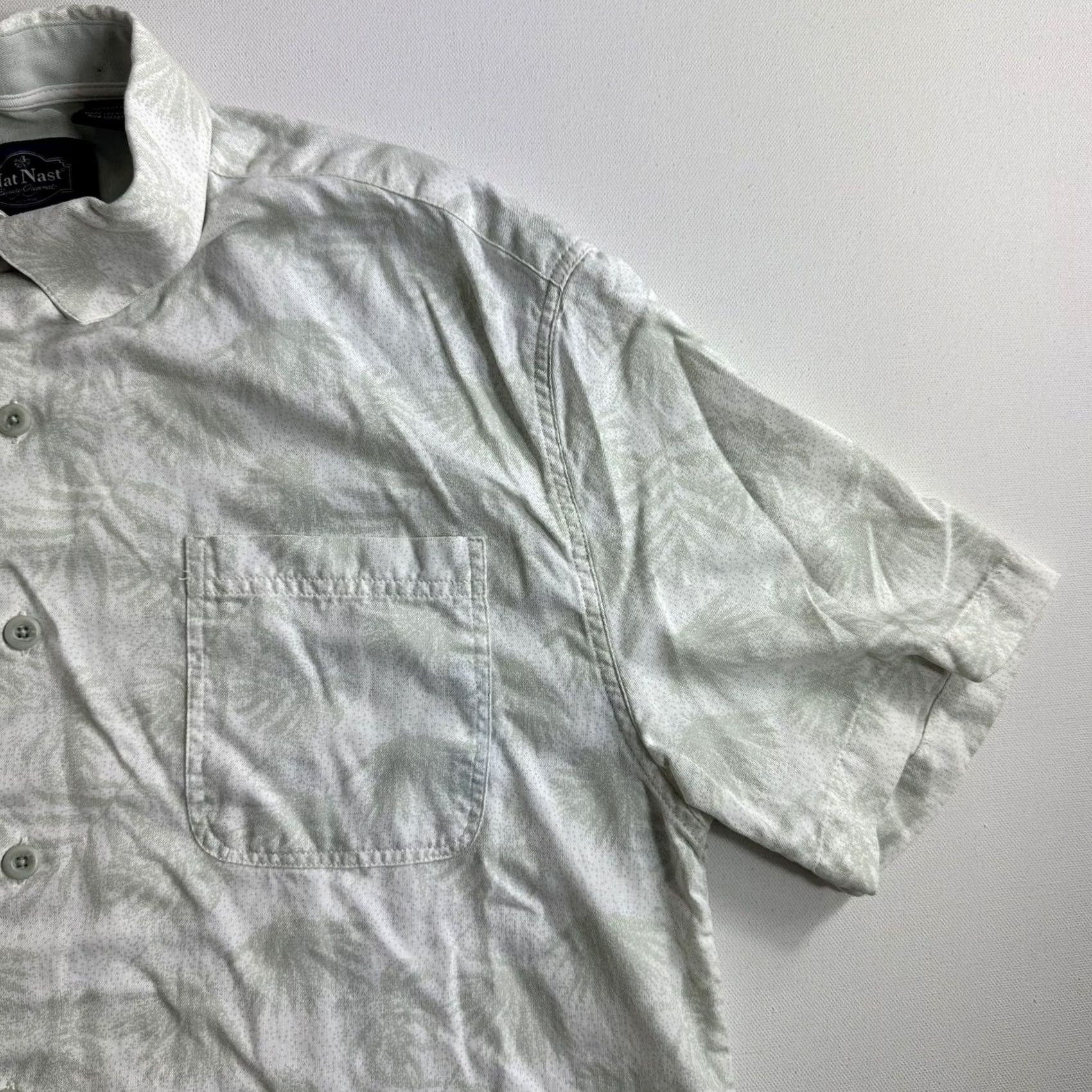 Nat Nast VINTAGE Nat Nast Silk Blend Short Sleeve Camp Shirt Mens Medium Green Floral Shirt Size US M / EU 48-50 / 2 - 3 Thumbnail