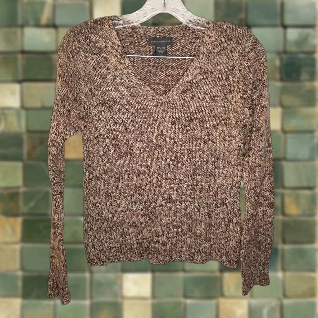 Banana Republic BANANA REPUBLIC Women's Brown Knit Long Sleeve Pullover Sweater Size S Size S / US 4 / IT 40 - 1 Thumbnail