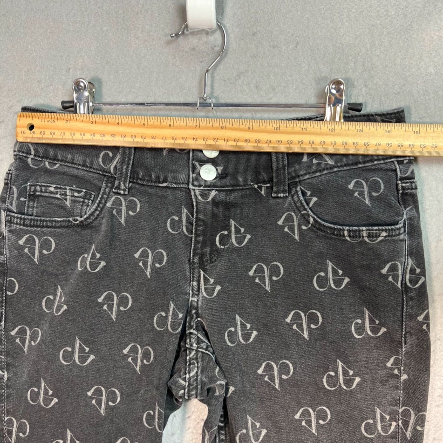 H&M H&M Divided Blackpink Womens Size 6 Print Flared Jeans Gray Cotton Denim Size 28" / US 6 / IT 42 - 7 Thumbnail