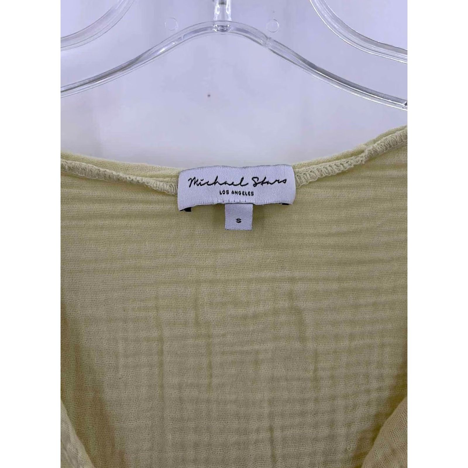 Michael Stars Pre-Owned Michael Stars Yellow Hooded Long Sleeve Blouse Size Small Size S / US 4 / IT 40 - 2 Thumbnail