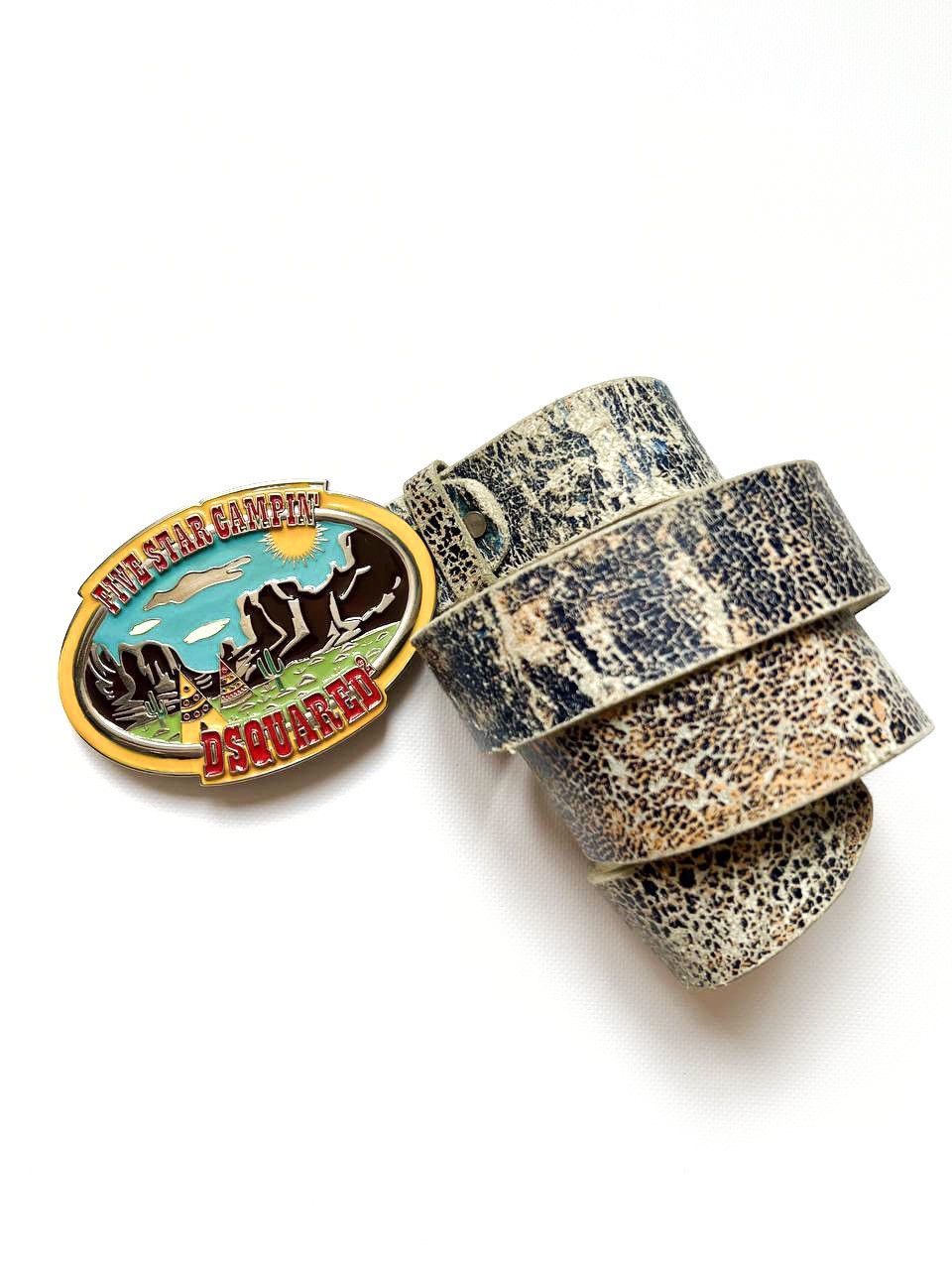 Vintage Dsquared2 distressed big Buckle Belt gothic Dsquared