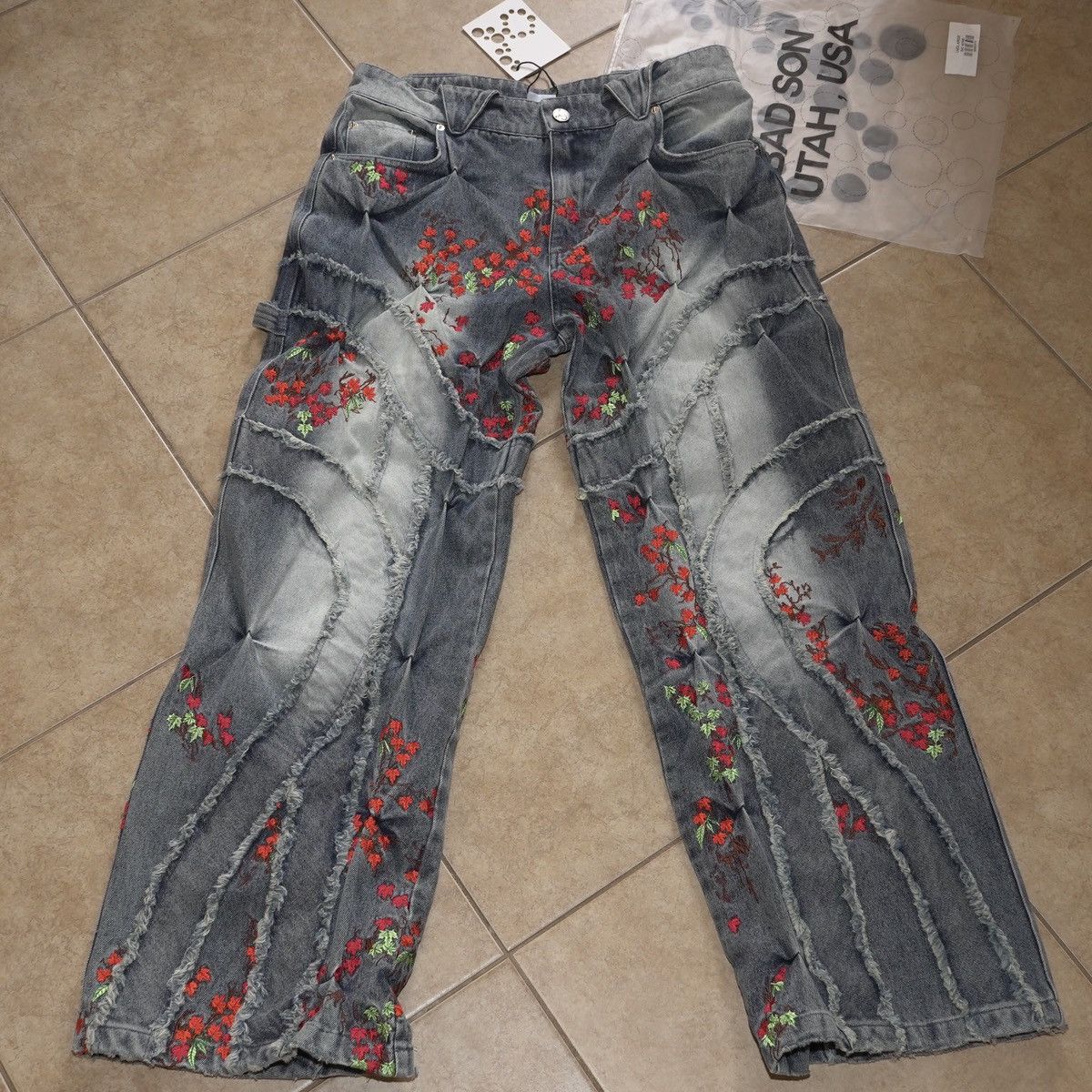 Bad Son Badson Autumn Overgrowth Denim Pants Sz Large Baggy | Grailed 