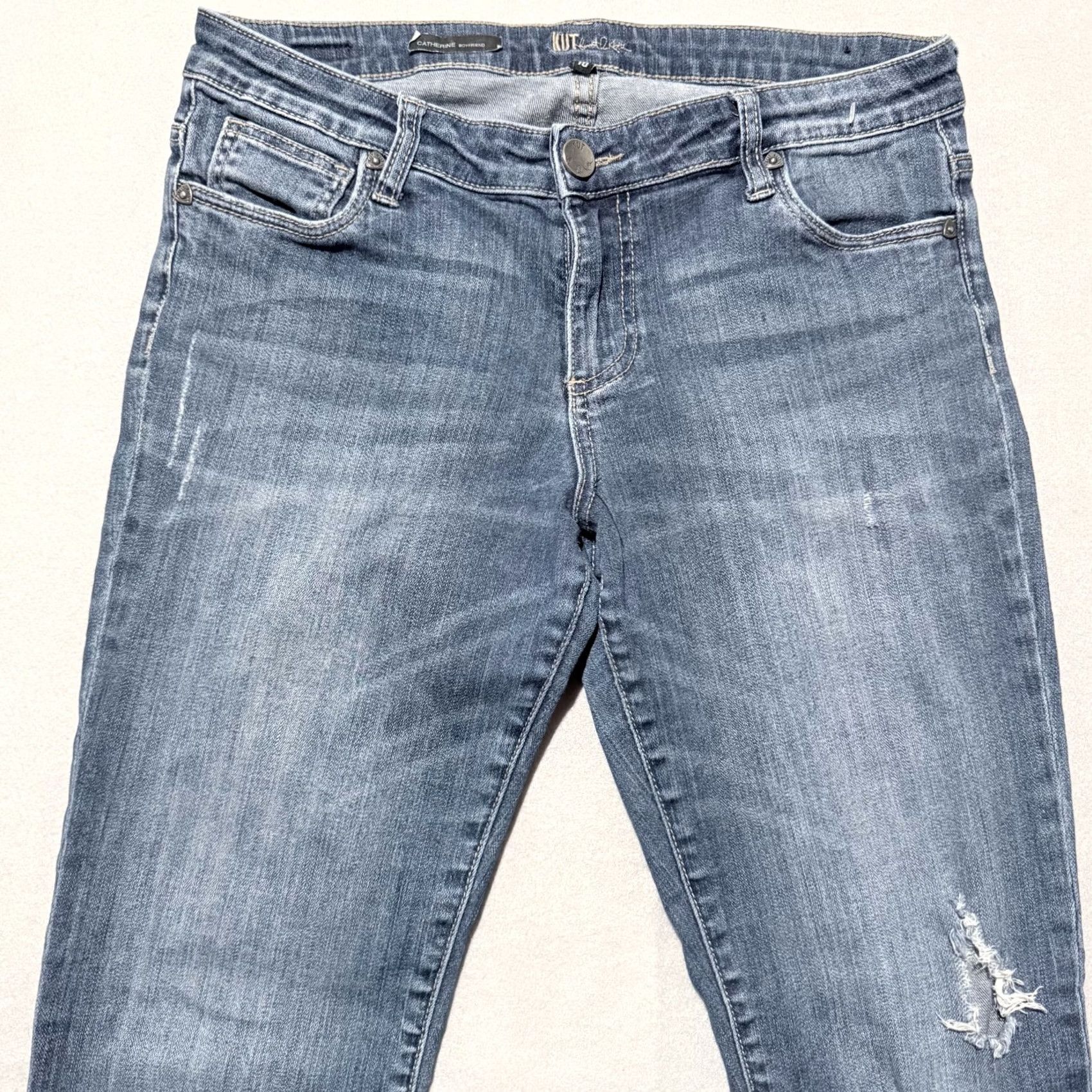 Vintage Kut from the Kloth Catherine Boyfriend Jeans Women's Blue Denim Low-Rise - 10 Size 32" / US 10 / IT 46 - 2 Thumbnail