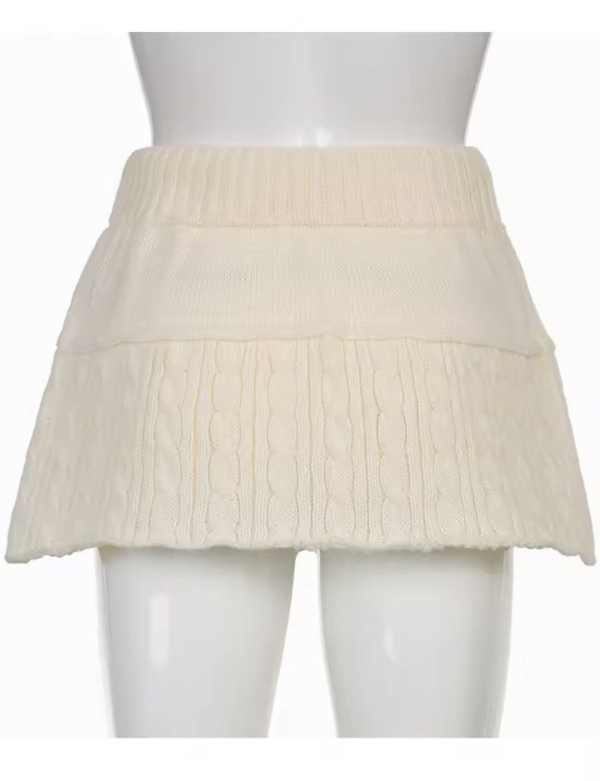 Japanese Brand × Vintage Knitted mini skirt with puff strings Size 26" / US 2 / IT 38 - 4 Thumbnail