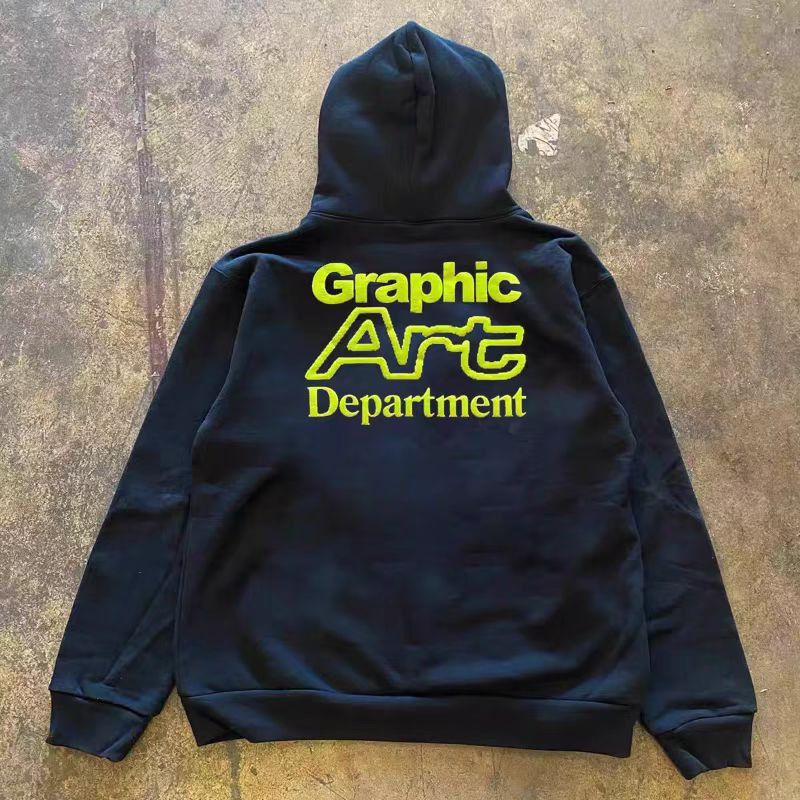 Japanese Brand × Vintage Black washed retro letter print hoodie y2k Size US L / EU 52-54 / 3 - 1 Thumbnail