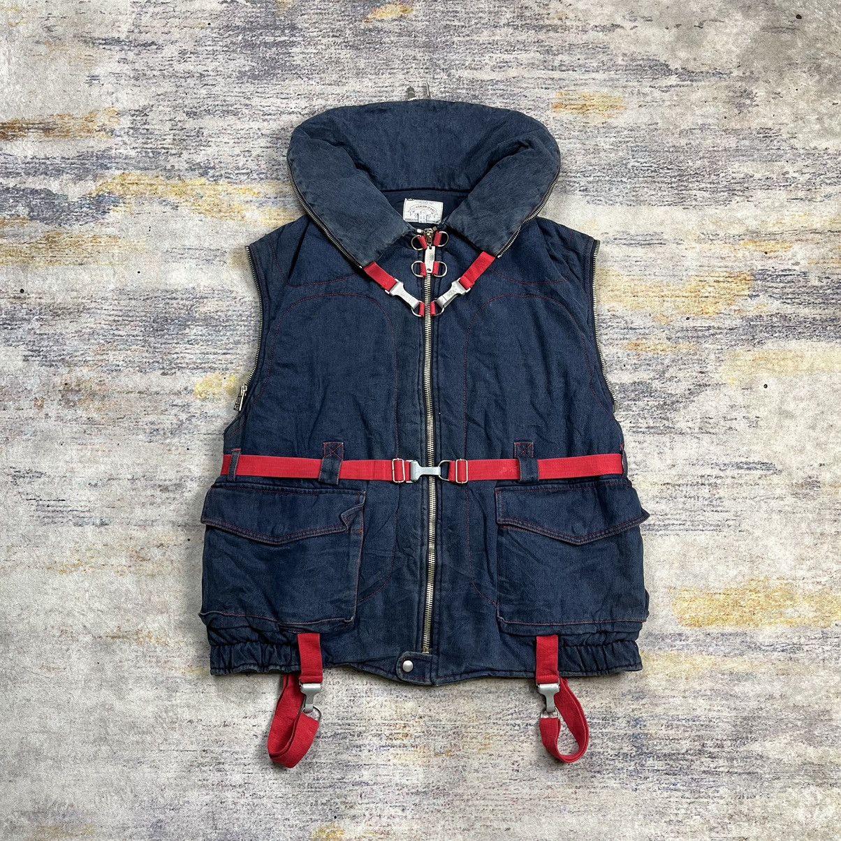 Vintage 90s Armani Jeans bondage vest