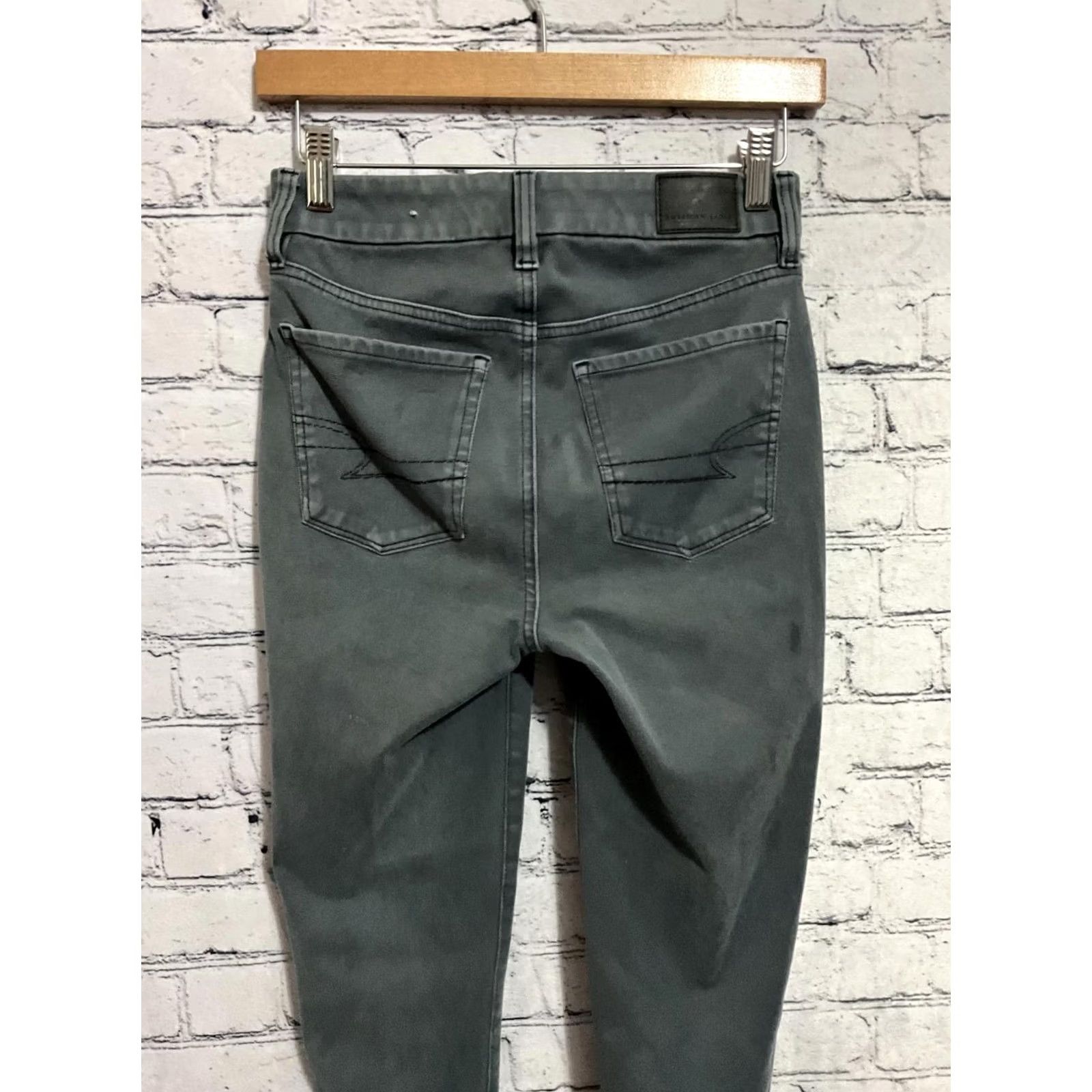 Vintage American Eagle Jeans Skinny Jeans Women Size 2 Long 25x29.5 Green Size 42" / US 20 - 7 Thumbnail