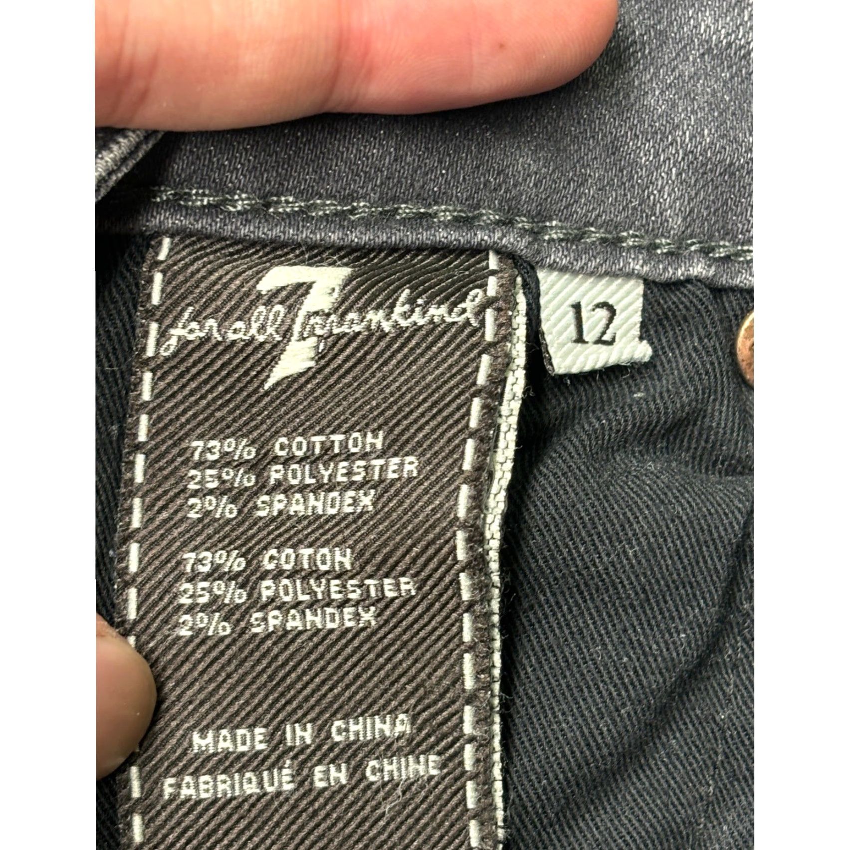 7 For All Mankind 7 For All Mankind Slimmy Jeans Women Slim Distressed Charcoal Wash 27 in Waist 12 26x27 Size 34" / US 12 / IT 48 - 6 Thumbnail