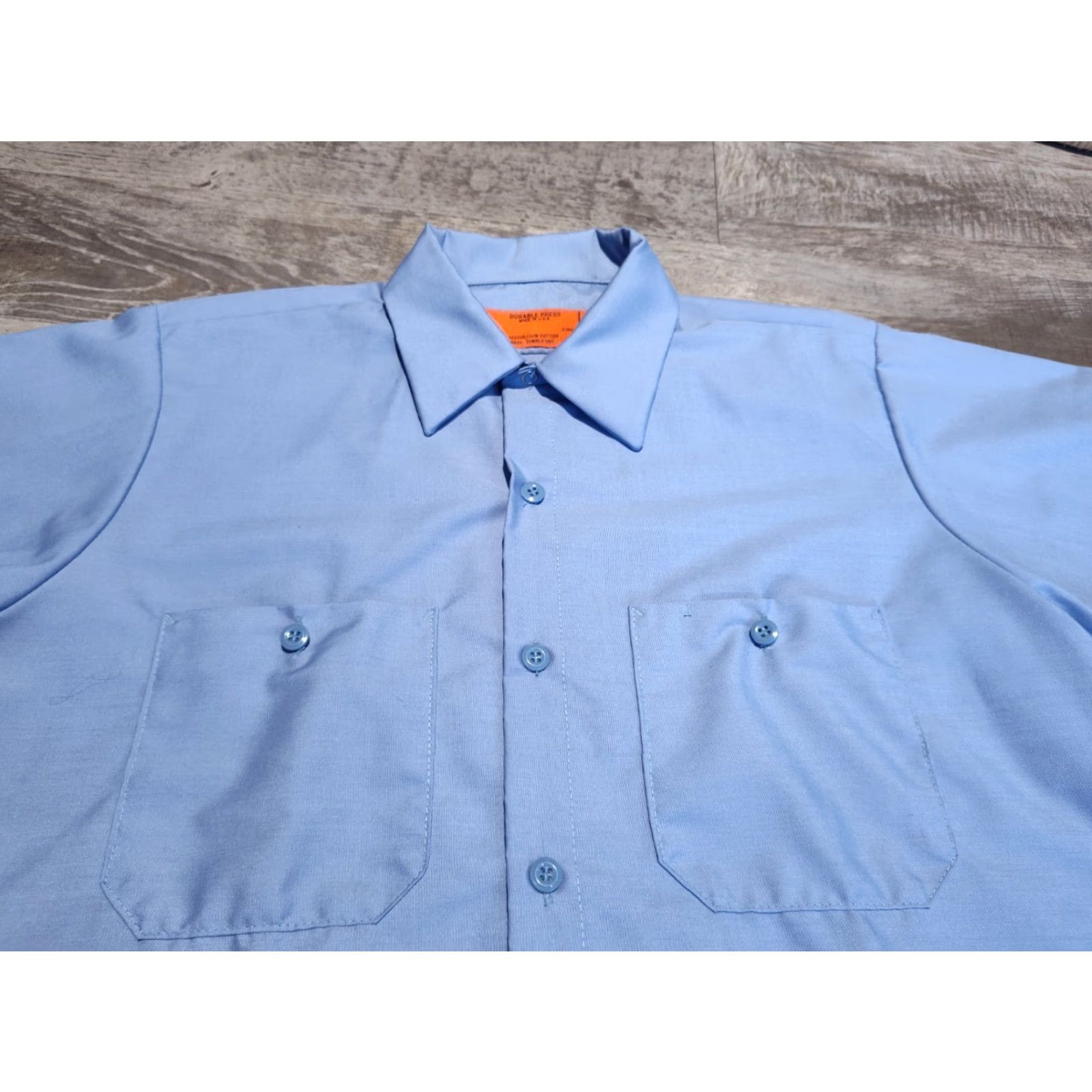 Red Kap Vintage Yes Red Kap SP24LB7 Men’s Shirt Blue Work Shirt Short Sleeve Button-Up Made In USA EUC M Size US M / EU 48-50 / 2 - 4 Thumbnail