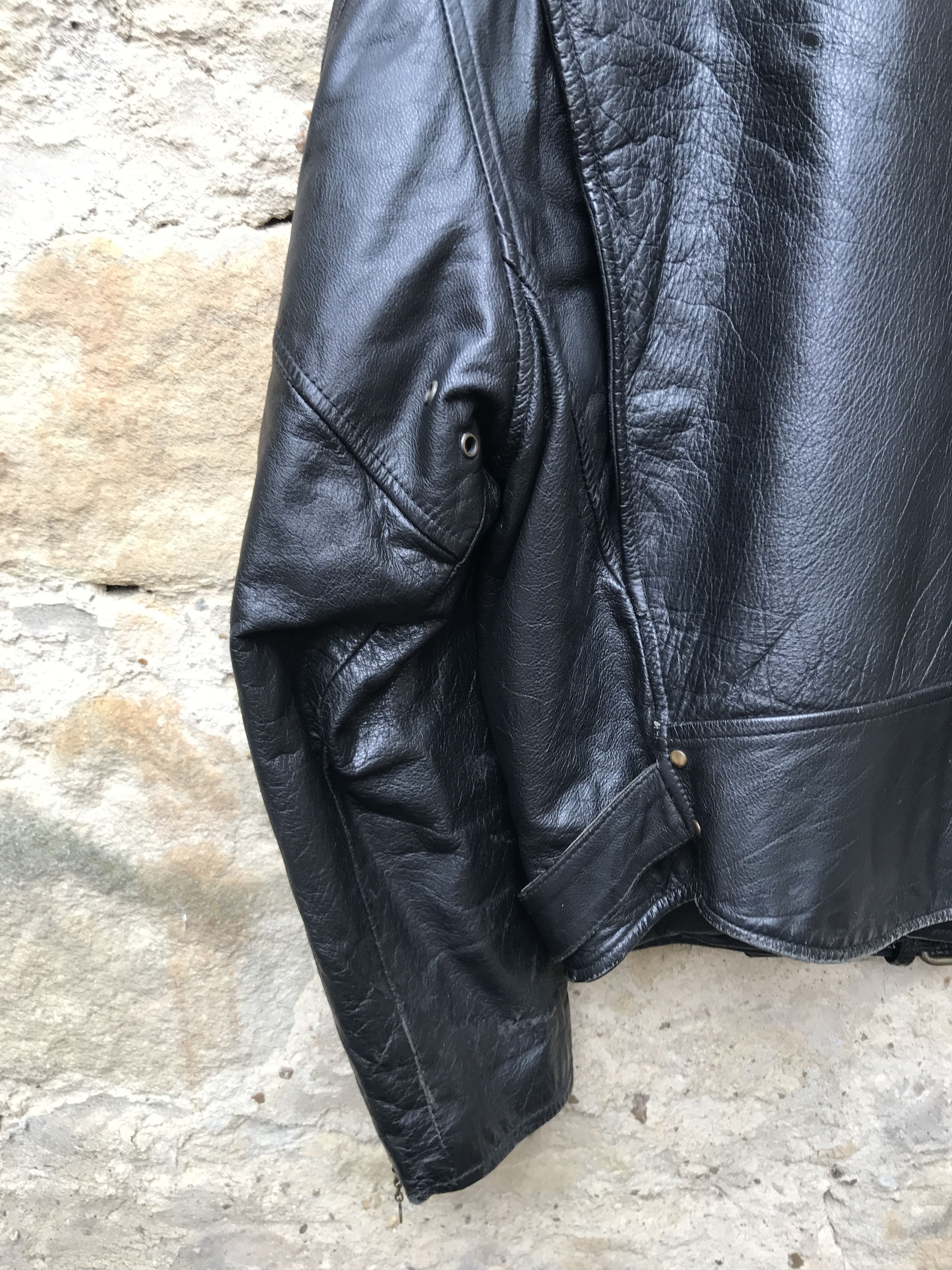 Genuine Leather Vintage 90s Leather Biker Jacket Tribal tattoo's Nickelson Size US L / EU 52-54 / 3 - 11 Thumbnail