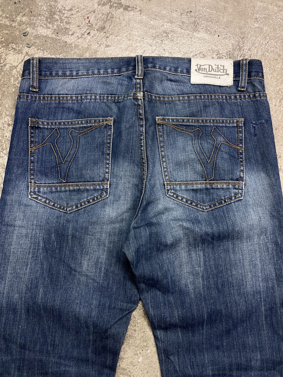 Christian Audigier 2000s VON DUTCH FADED DENIM PANTS - LOT № 3152 Size US 32 / EU 48 - 4 Thumbnail