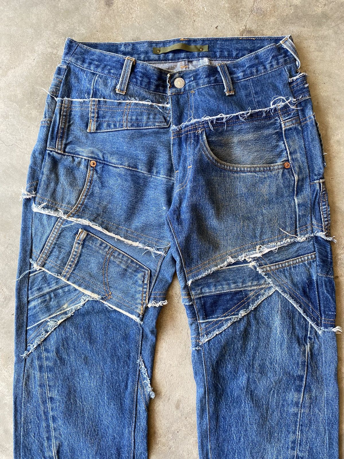 Japanese Brand × Jean japanese brand patchwork jeans pant cyrhyme Size US 31 - 3 Thumbnail