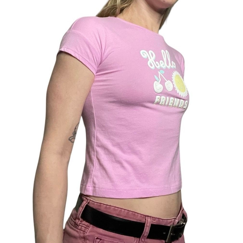 Other 365 Kids Pink Hello Friends Girls Graphic Tee Size XS / US 0-2 / IT 36-38 - 3 Thumbnail