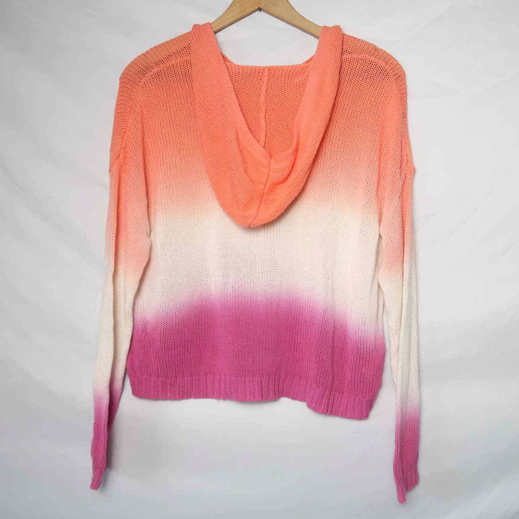 Lou & Grey Lou & Grey coral orange white and purple ombre knit hooded sweater S Women Pullover Long Sleeve Cotton Knit Hooded Casual Size S / US 4 / IT 40 - 4 Thumbnail