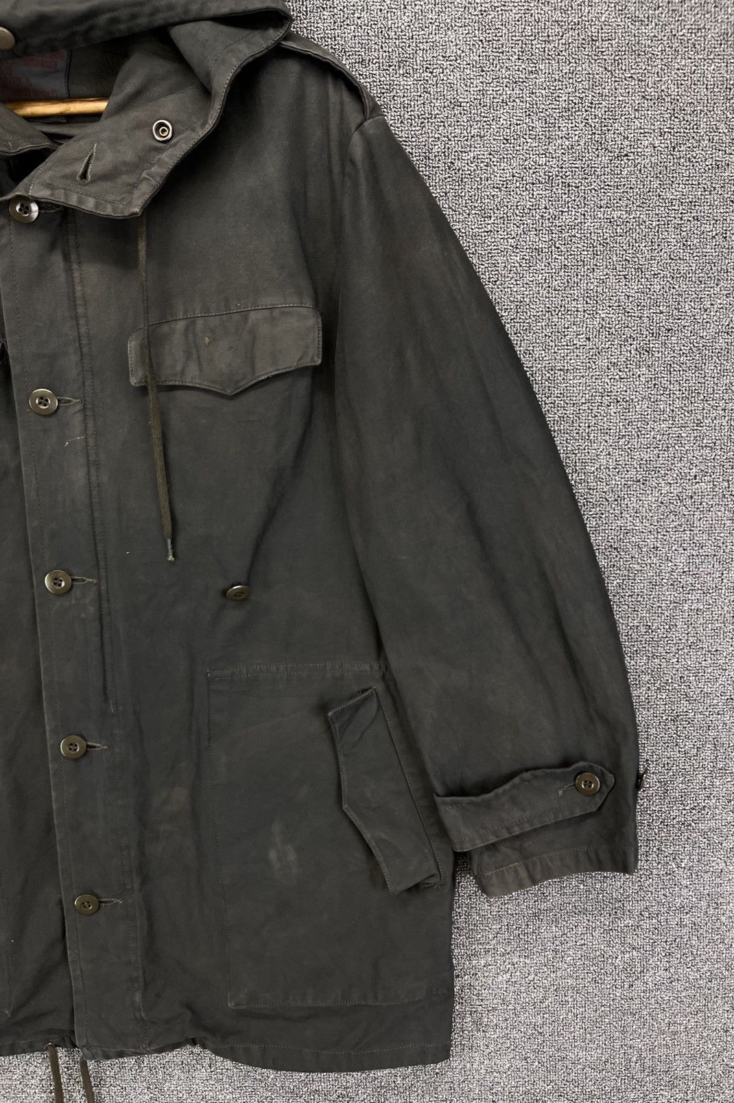 Vintage Vintage 90s Humme GMBH Military Army Hooded Jacket Size US L / EU 52-54 / 3 - 4 Thumbnail