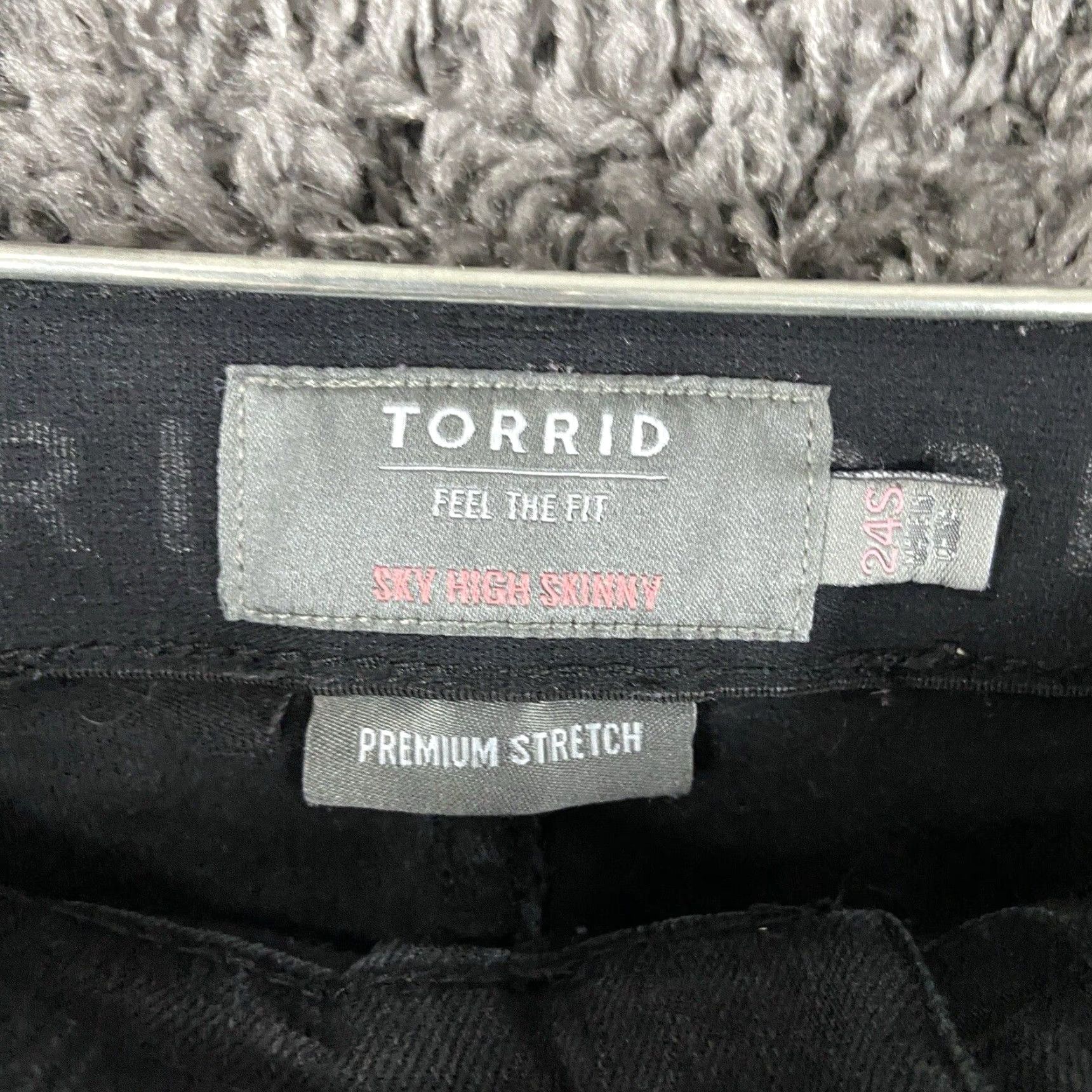 Torrid Torrid Sky High Skinny Premium Stretch Distress Jeans Women 24S Black Womens Size 42" / US 20 - 5 Thumbnail