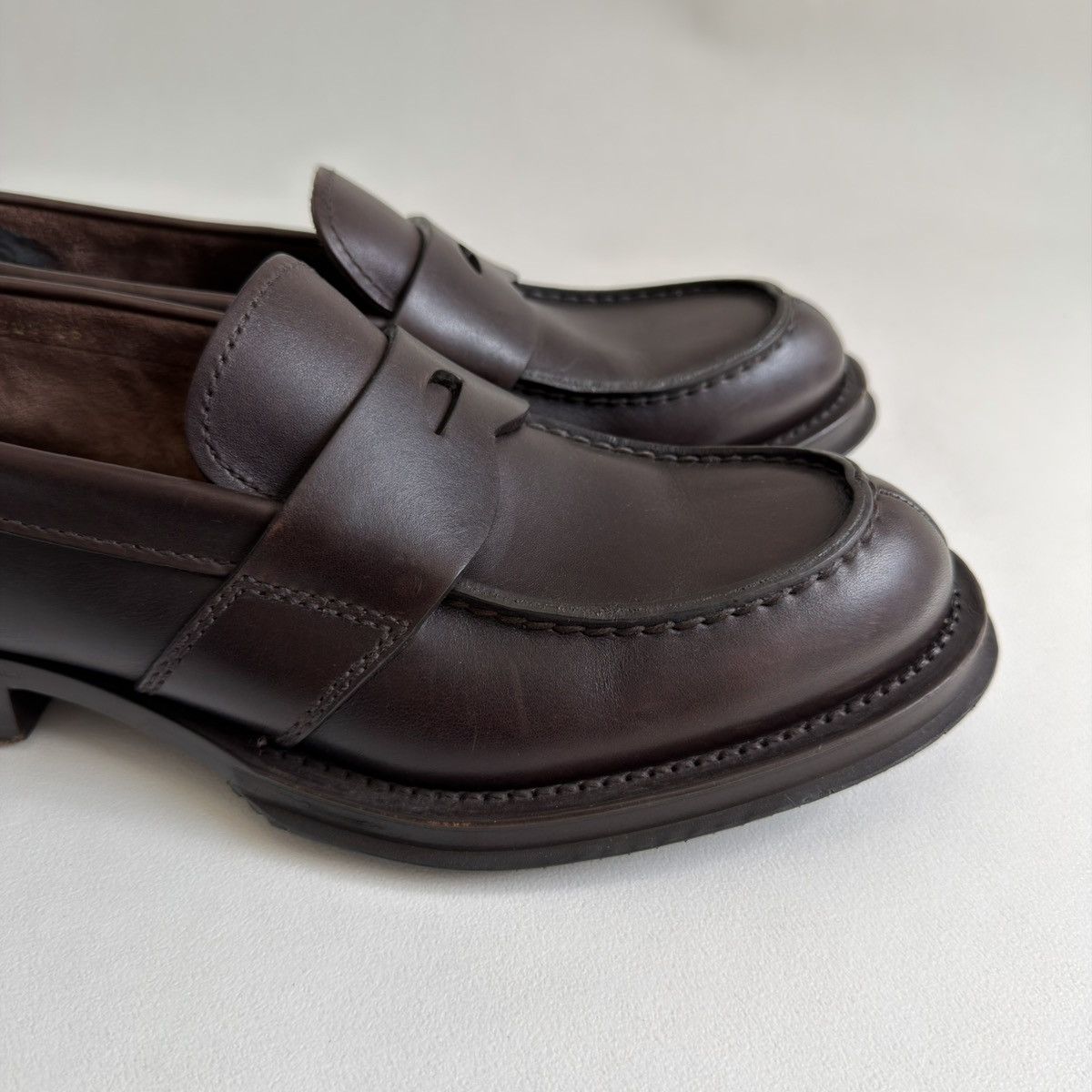 Prada Dark Brown Leather Chunky Loafers Size US 11 / EU 44 - 11 Thumbnail