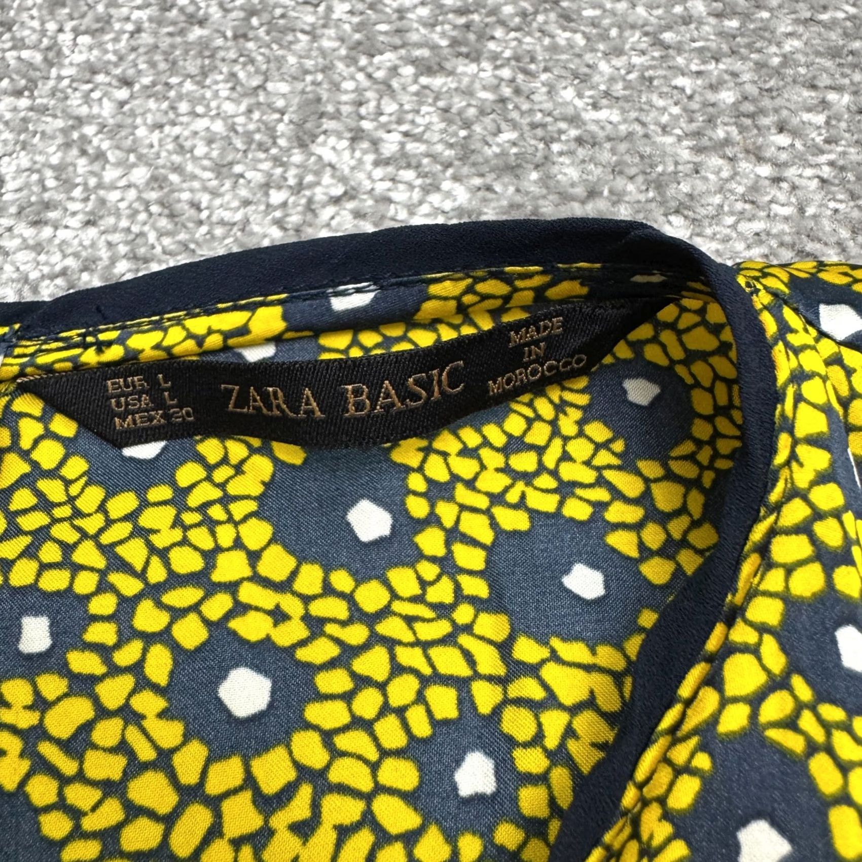 Zara Zara Basic Animal Print Sleeveless Shift Dress Womens Large Yellow Pockets Casual Size L / US 10 / IT 46 - 6 Thumbnail