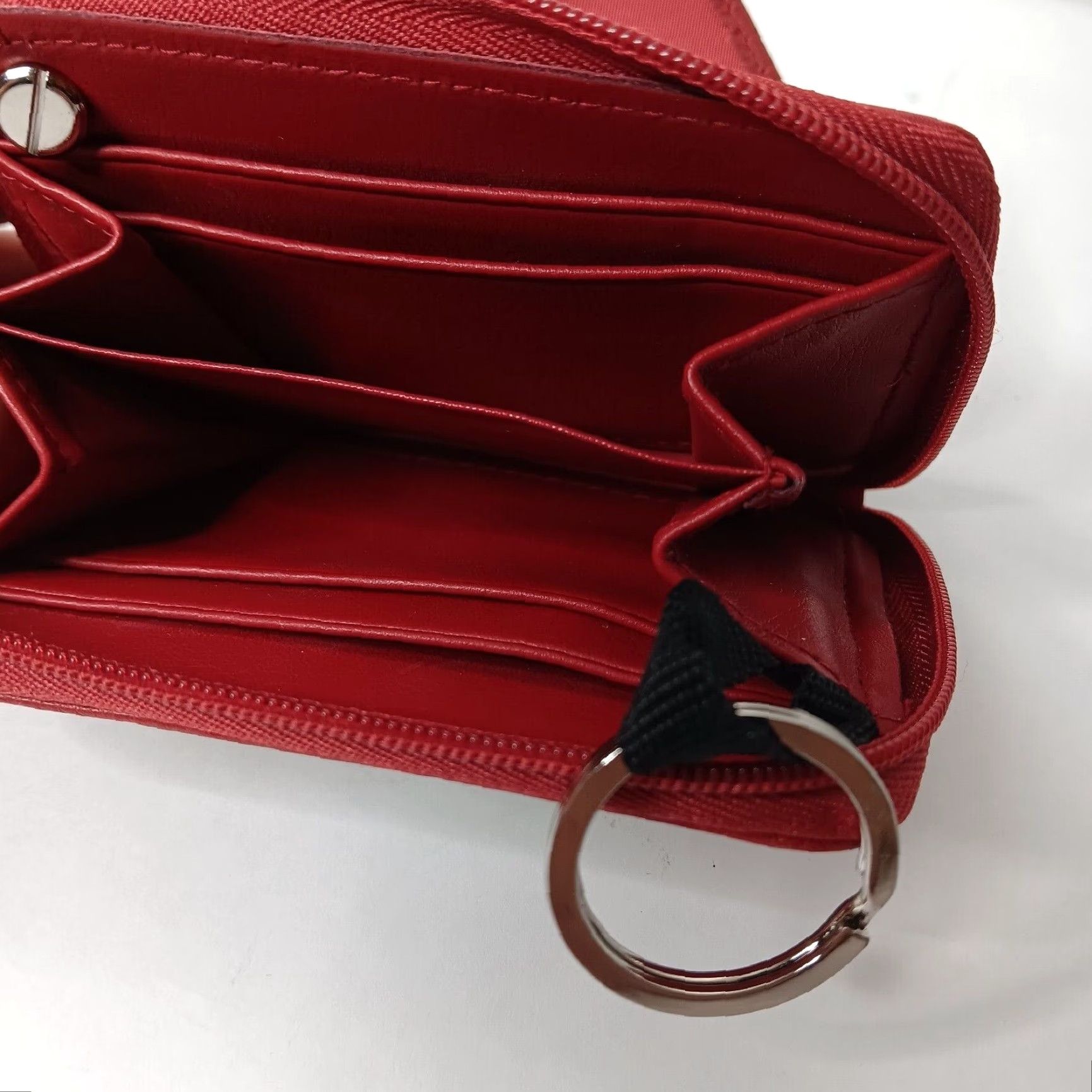 Vintage VINTAGE Buxton Wallet Womens Red Leather Zipper Small Cardholder Keychain Pebbled Photo holder 3x4 3" 4" Zip-Around Size ONE SIZE - 7 Thumbnail