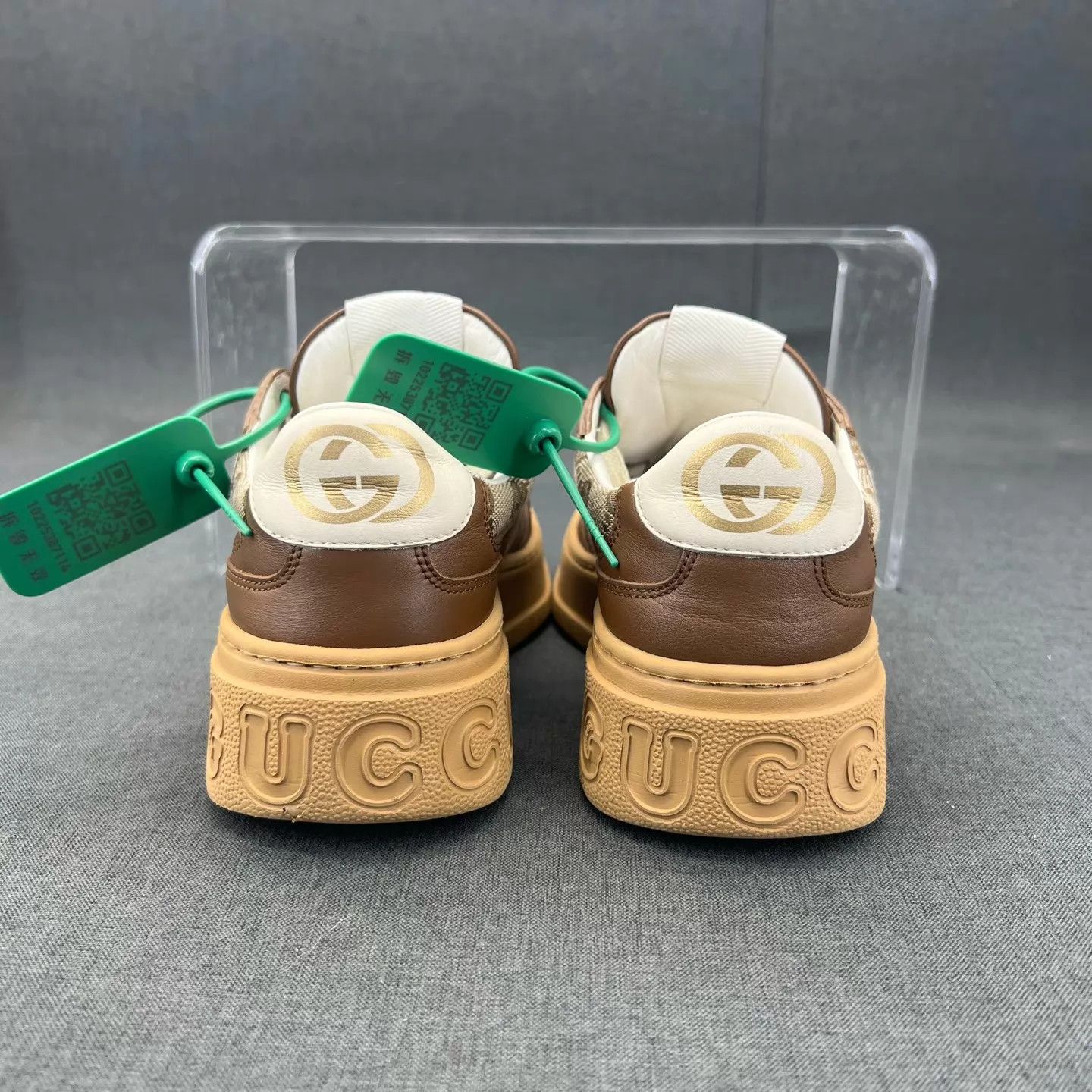 Gucci Gucci Brown Biscuit Sneakers EU35.5 Near New Box Size US 5 / IT 35 - 7 Thumbnail