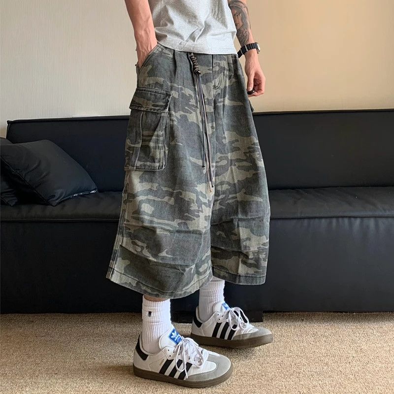 Japanese Brand × Vintage Y2K Style Camo Light Cargo Shorts Size US 31 - 3 Thumbnail