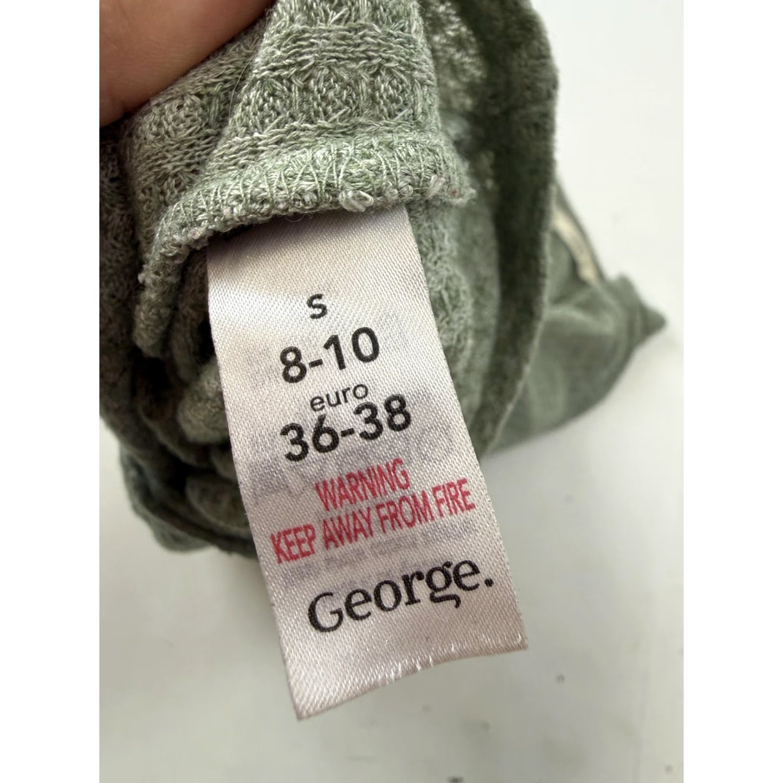 George George Shirt Womens Small Green Waffle Knit Short Sleeve Tie Front Top Size S / US 4 / IT 40 - 5 Thumbnail