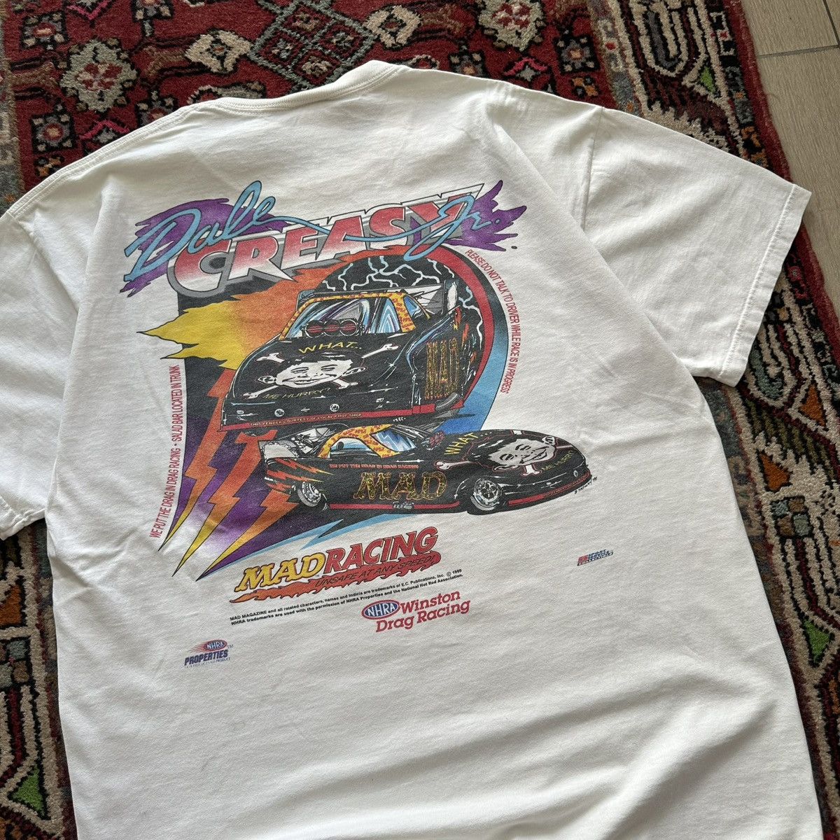 Vintage 1999 MAD Magazine x NASCAR Student Driver Graphic Tee Size US L / EU 52-54 / 3 - 8 Thumbnail
