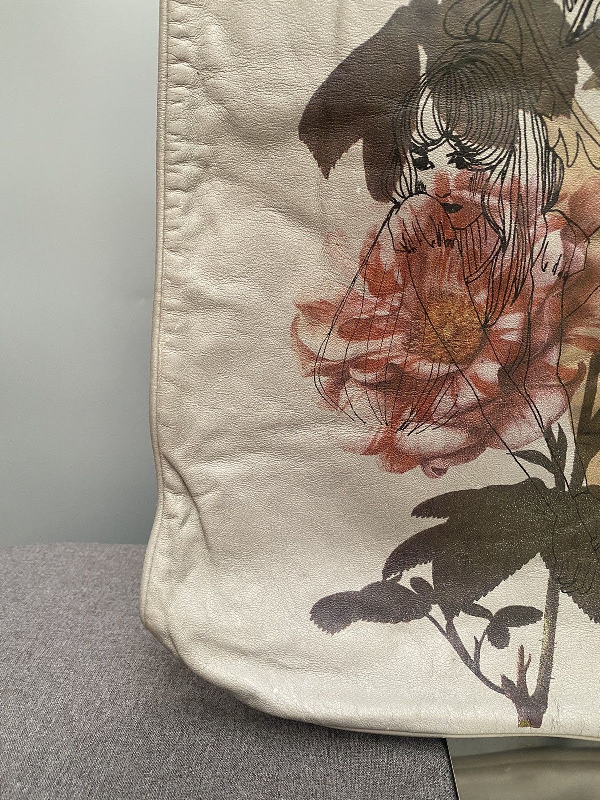 John Galliano S/S 2010 Leather Painted Tote Bag Size ONE SIZE - 4 Thumbnail