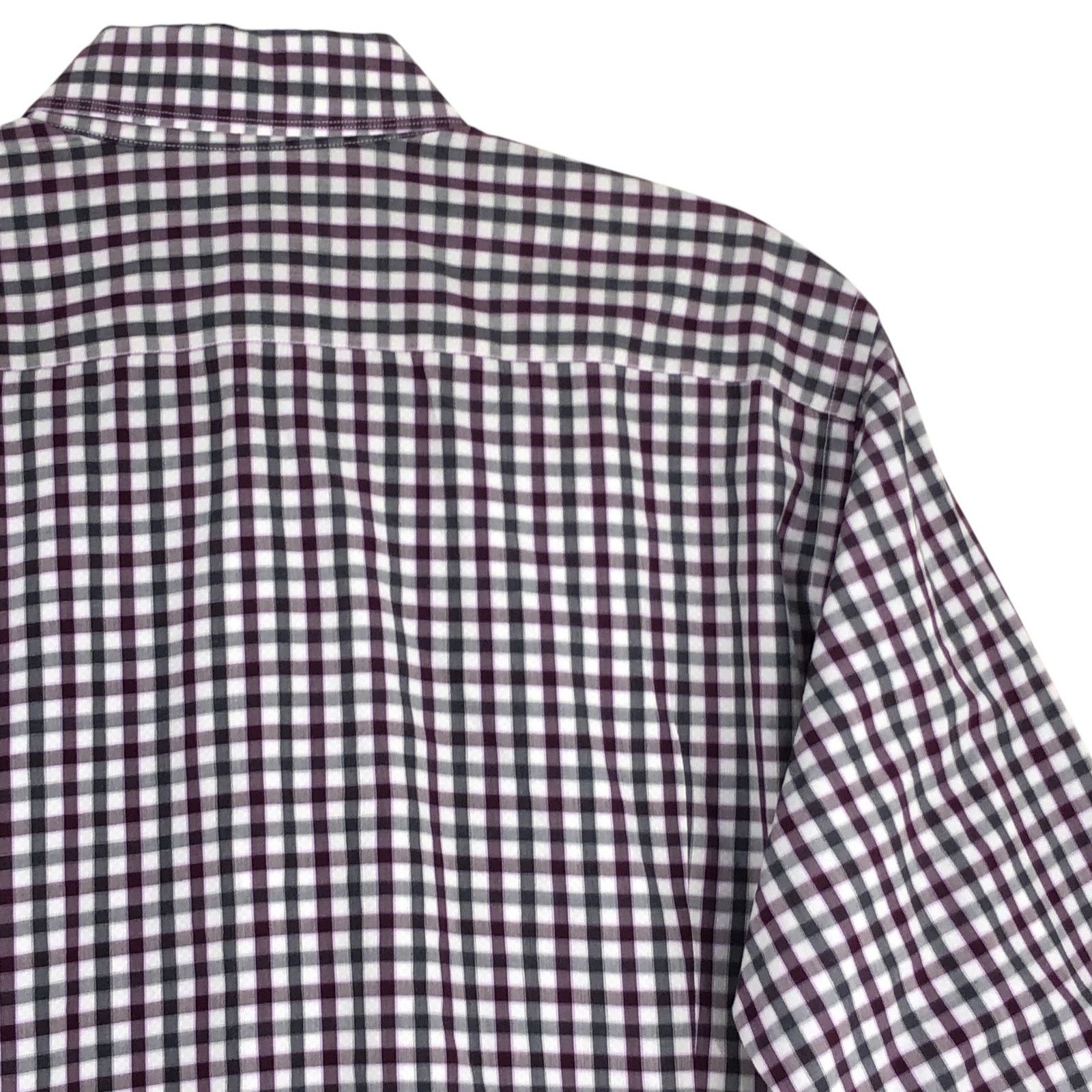 Canali Canali Size L Shirt Casual Button Down Check Purple Gray Size US L / EU 52-54 / 3 - 14 Thumbnail