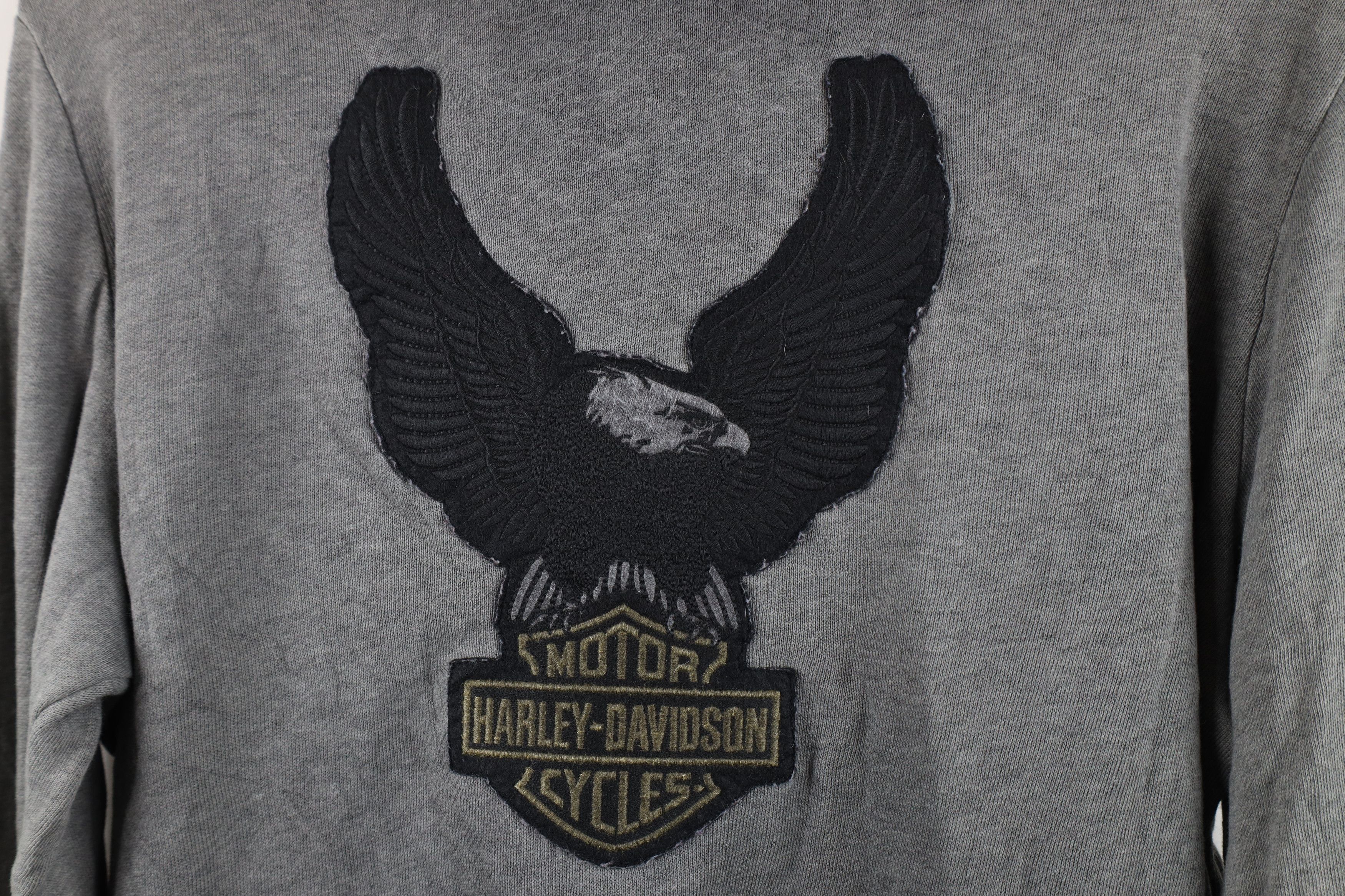 Harley Davidson Vintage Y2K Harley Davidson Stonewash Eagle Full Zip Hoodie Size M / US 6-8 / IT 42-44 - 12 Thumbnail