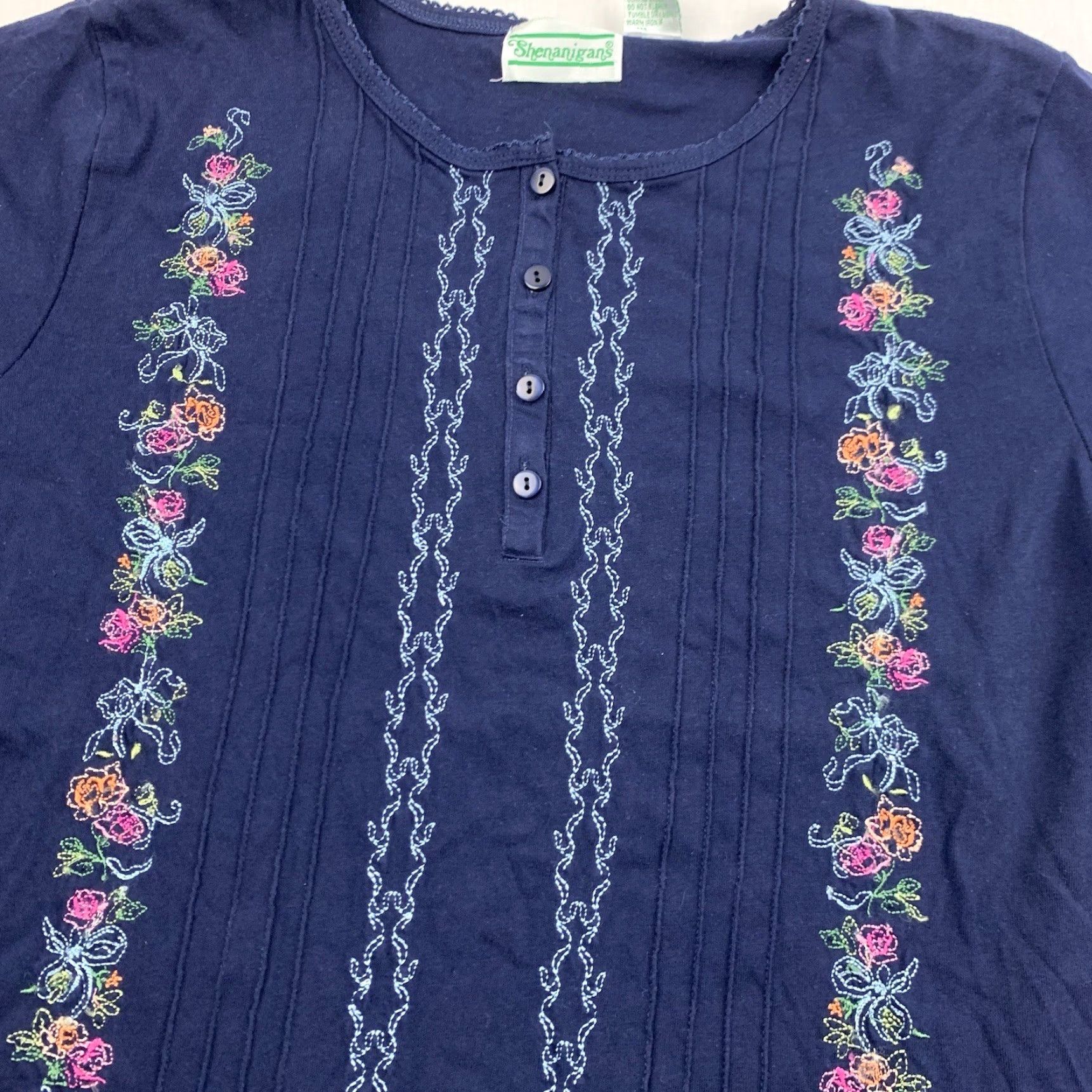 Vintage VINTAGE Shenanigans Shirt Womens L Blue Floral Flower 90s Cute Nature Flower Shenanigans Womens L Shirt 90s Blue Floral Size L / US 10 / IT 46 - 2 Thumbnail
