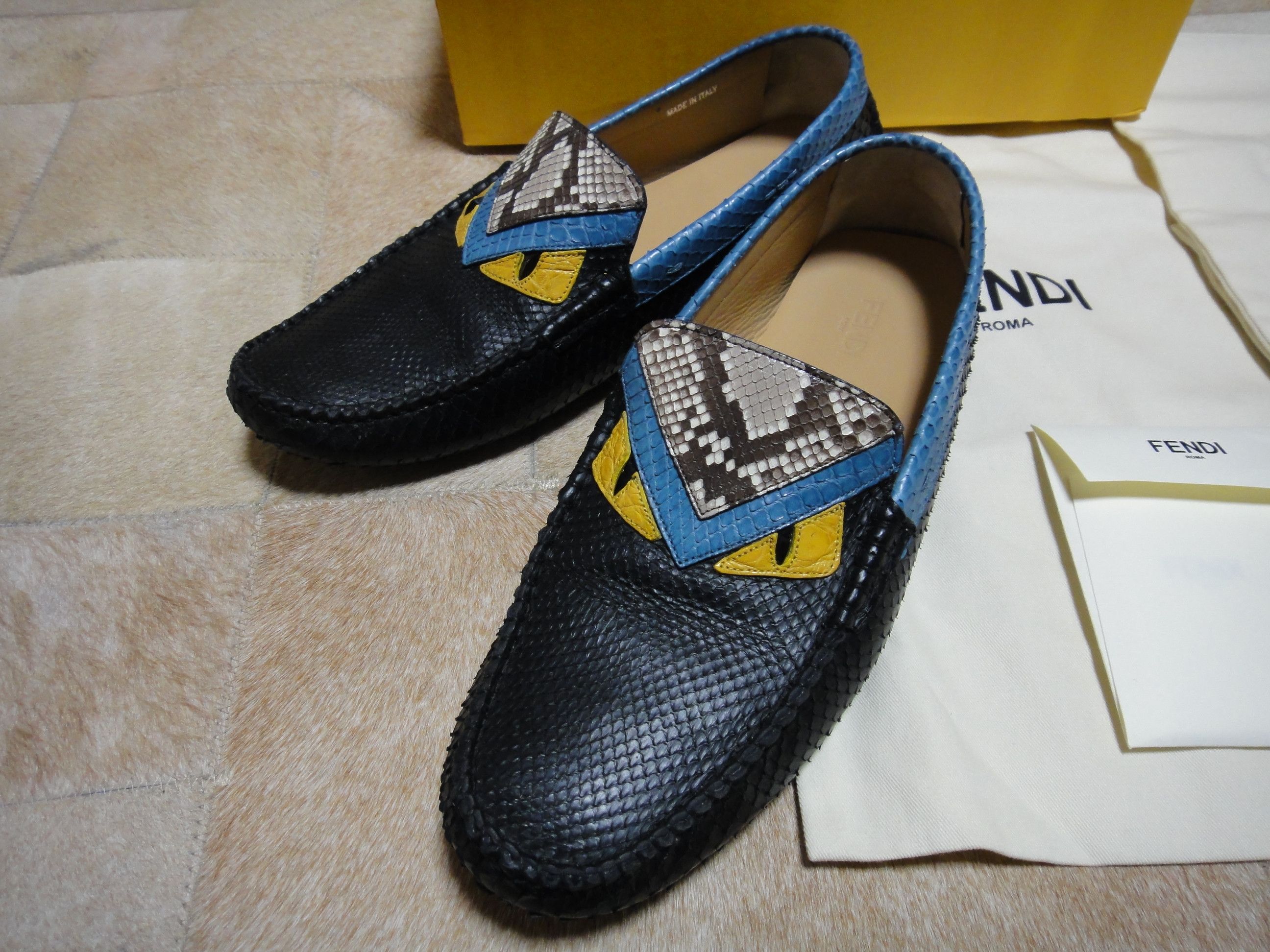 Fendi Fendi Monster Python Leather Driving Shoes Size US 10 / EU 43 - 1 Thumbnail
