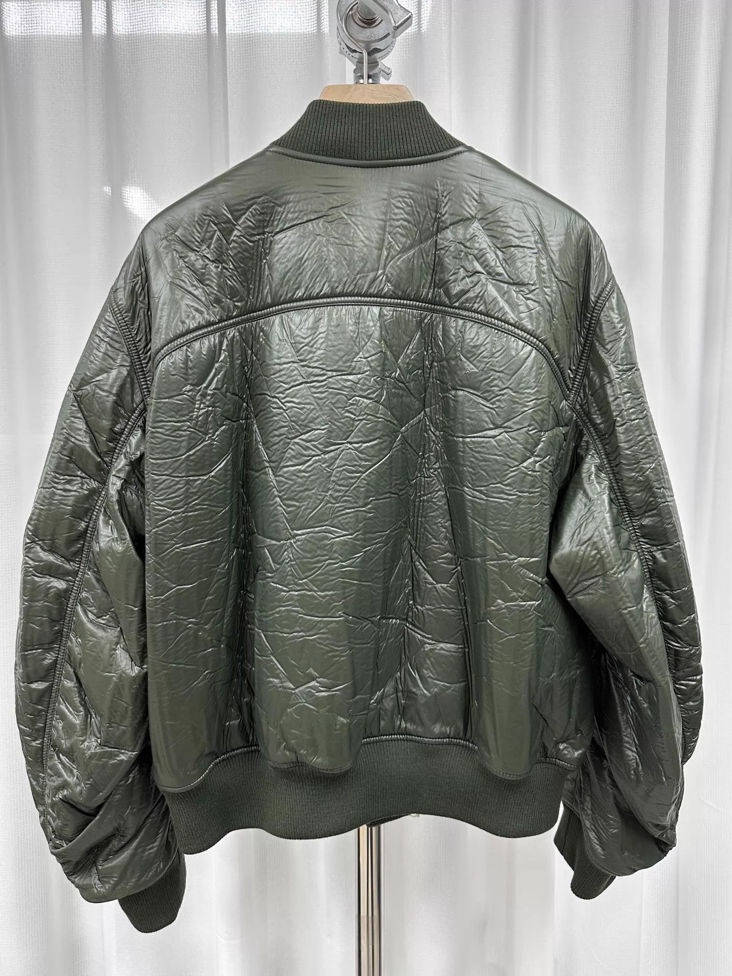 Dries Van Noten Dries Van Noten 21fw Pleated Olive Cotton Bomber Jacket L Size US L / EU 52-54 / 3 - 4 Thumbnail