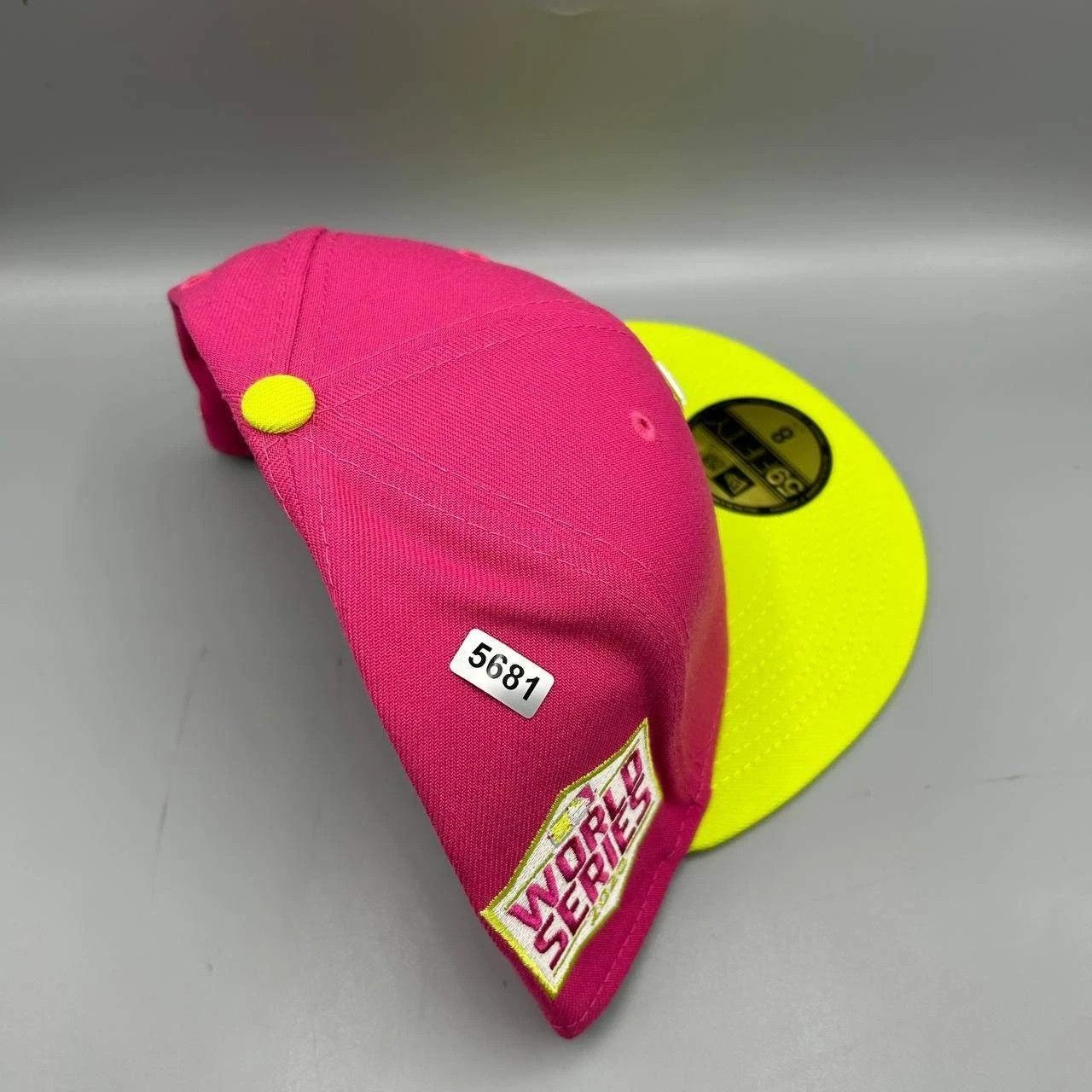 New Era Los Angeles LA Dodgers Hat Men 8 Pink Yellow MLB Fitted Cap Size ONE SIZE - 9 Thumbnail