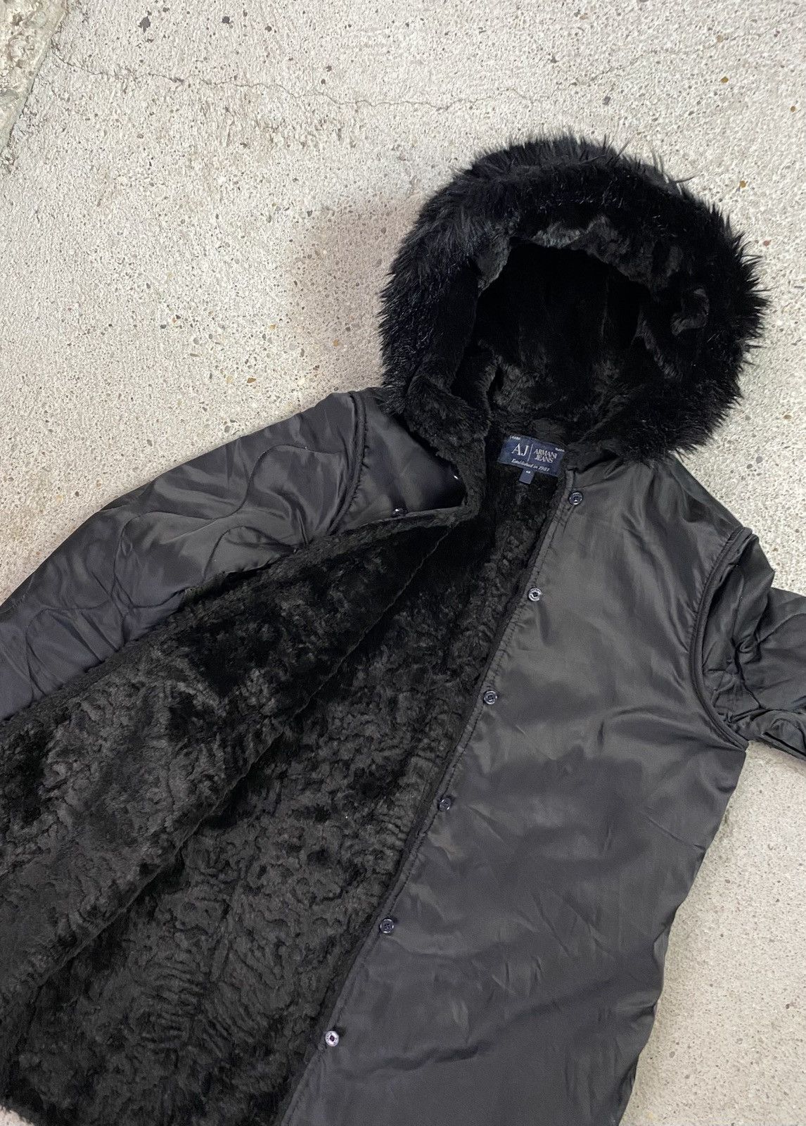 Giorgio Armani Armani jeans vintage coat faux fur archive winter arcade Size L / US 10 / IT 46 - 11 Thumbnail