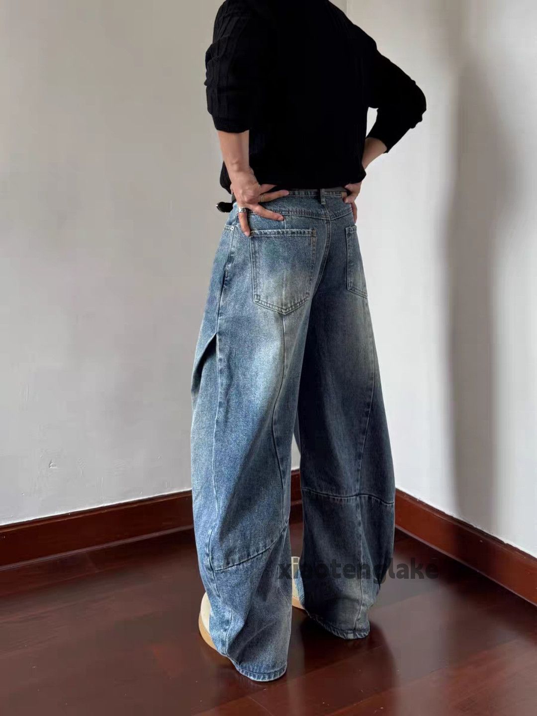 Jean xtl washed faded cleanfit yuppie flared wide Leg jeans Size US 30 / EU 46 - 2 Thumbnail