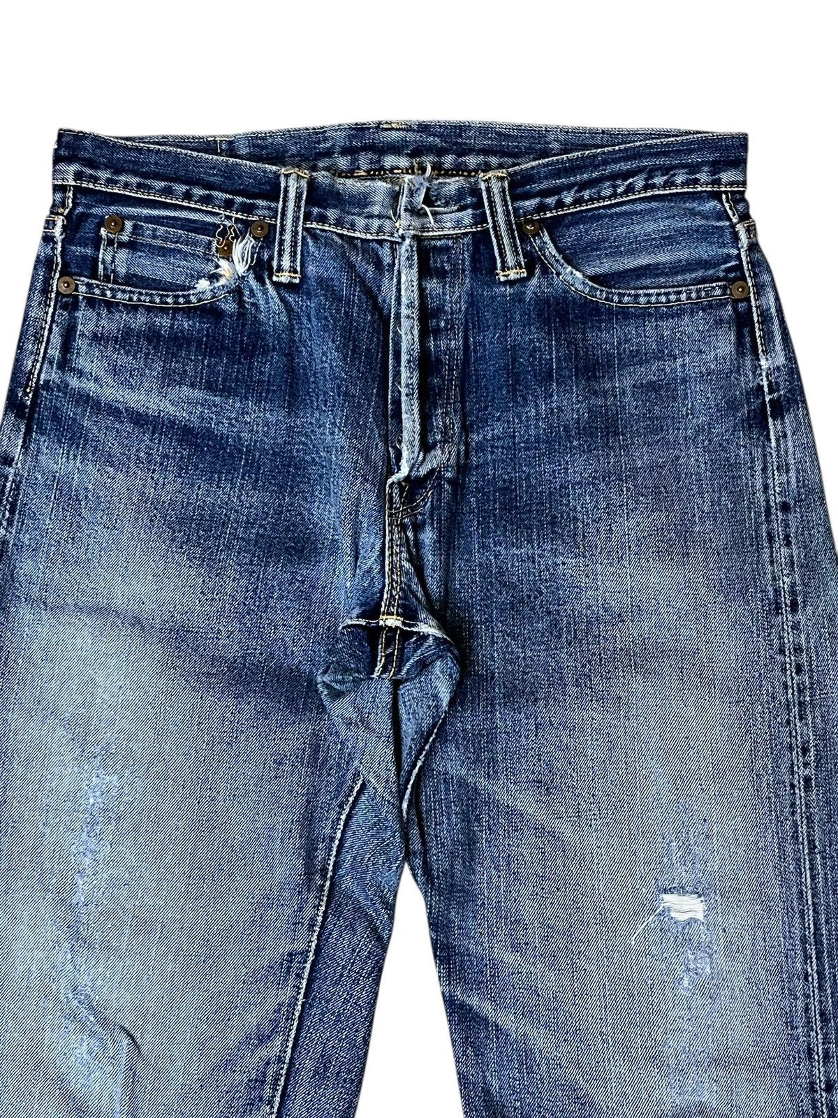The Flat Head Sick🔥Japanese denim THE FLAT HEAD distressed selvedge jeans Size US 30 / EU 46 - 5 Thumbnail