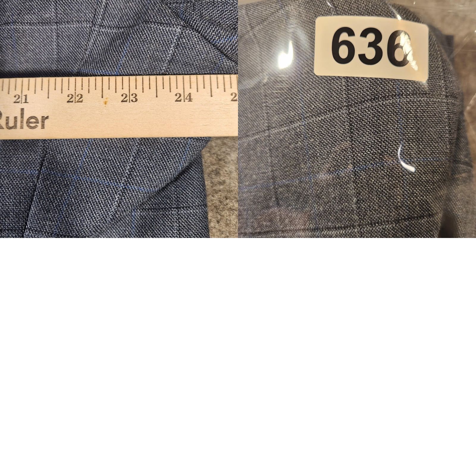 Ralph Lauren VINTAGE Lauren Ralph Lauren Blazer Mens 48R Gray Silk Wool Windowpane Two Button Jacket Size 48R - 8 Thumbnail
