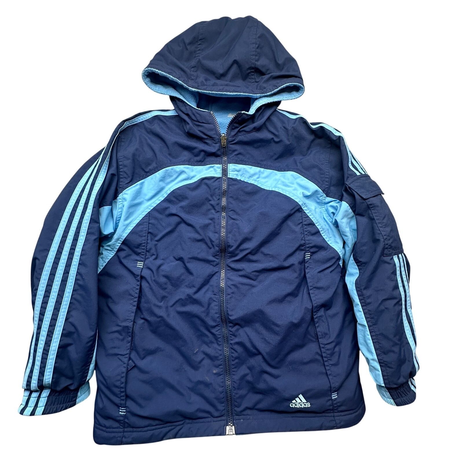 Adidas Vintage Adidas Fleece Reversible Hooded Jacket Womens Medium Size M / US 6-8 / IT 42-44 - 2 Thumbnail