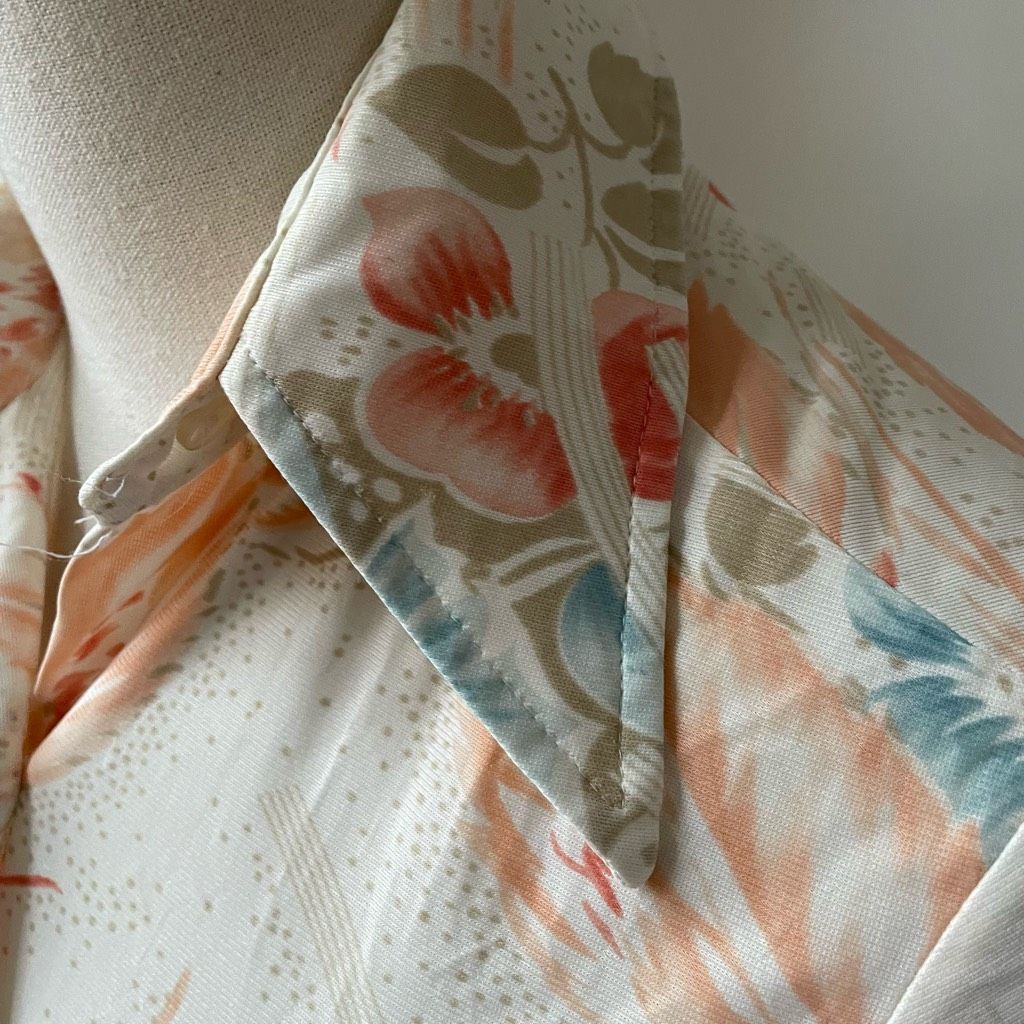 Vintage Vintage 70s Kokobay By Ecco Bay Pointy Collar Floral Short S Size S / US 4 / IT 40 - 3 Thumbnail