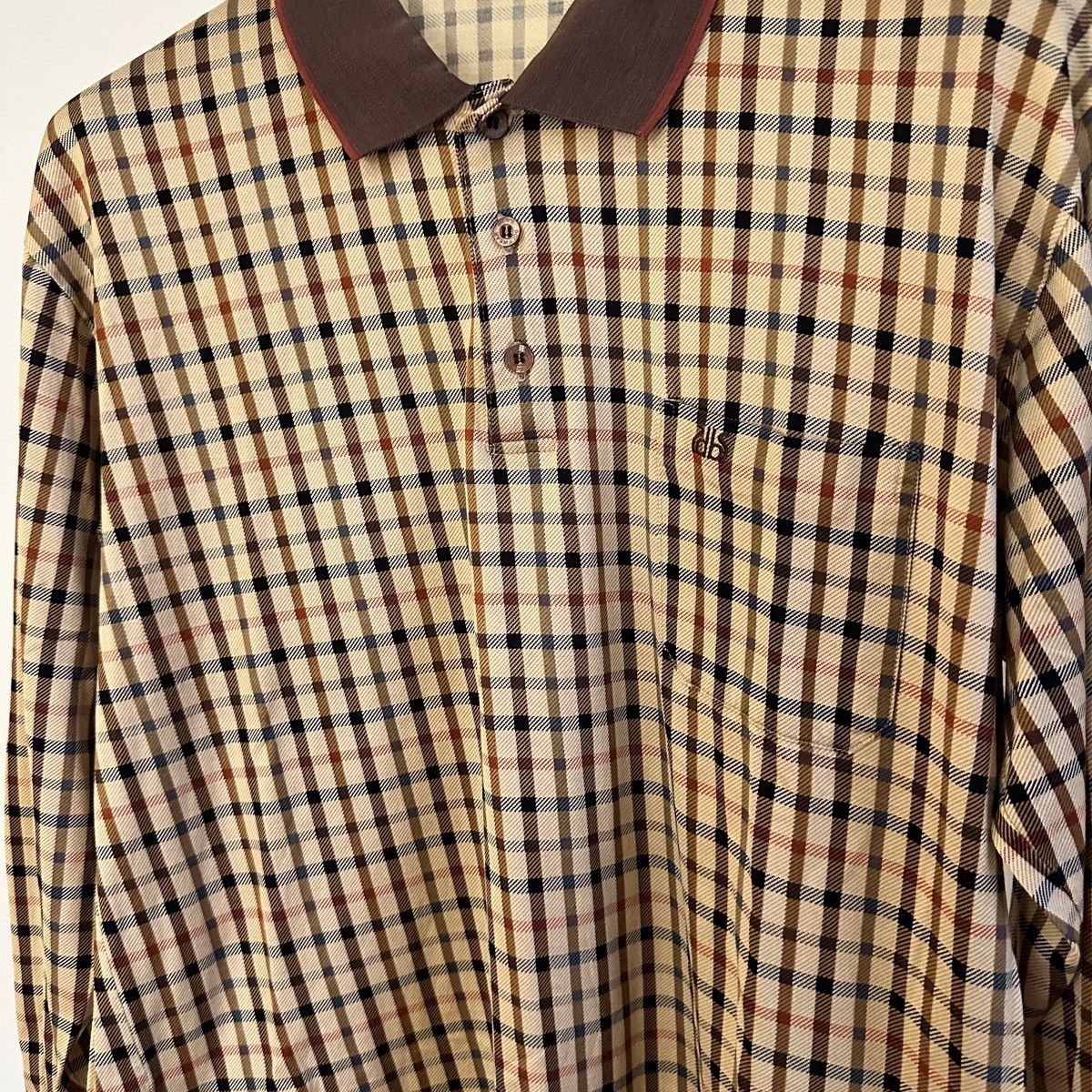 Vintage Vintage Sebastian Plaid Polo Longsleeve T-Shirt Size M Size US L / EU 52-54 / 3 - 3 Thumbnail