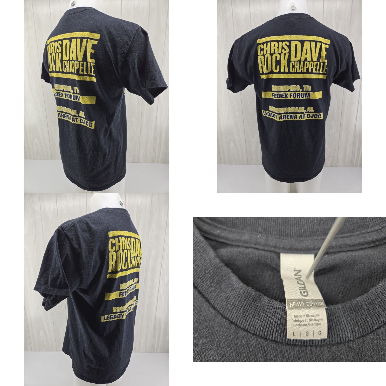 Gildan Dave Chappelle T Shirt Men’s Large Black Chris Rock Tour Graphic Short Sleeve Spring Summer Fall Winter 2020s Gildan Crew Neck Graphic Print Size US L / EU 52-54 / 3 - 8 Thumbnail