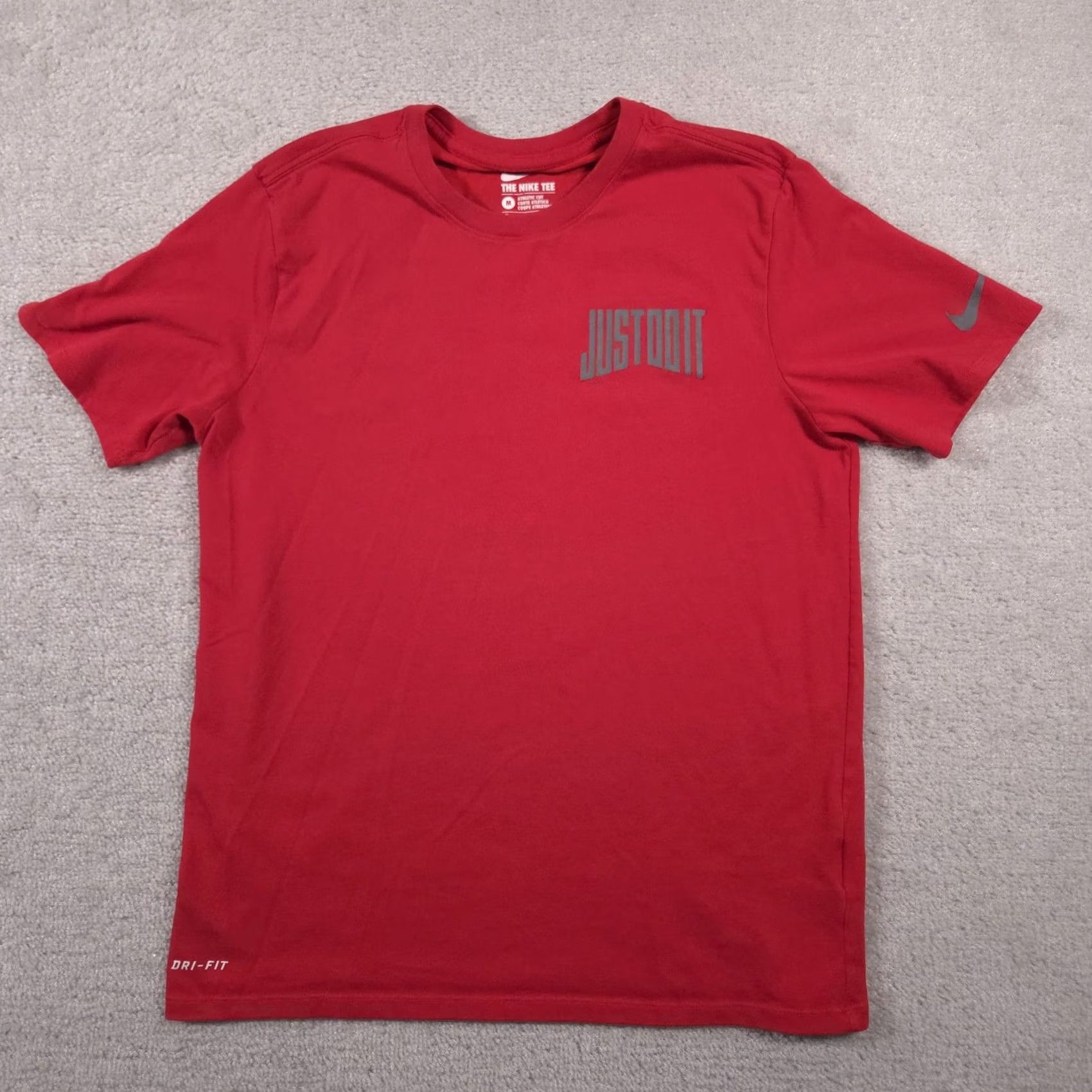 Nike Nike Shirt Mens Medium Red Dri-FIT Just Do It Graphic Athletic Training Tee Size US M / EU 48-50 / 2 - 2 Thumbnail
