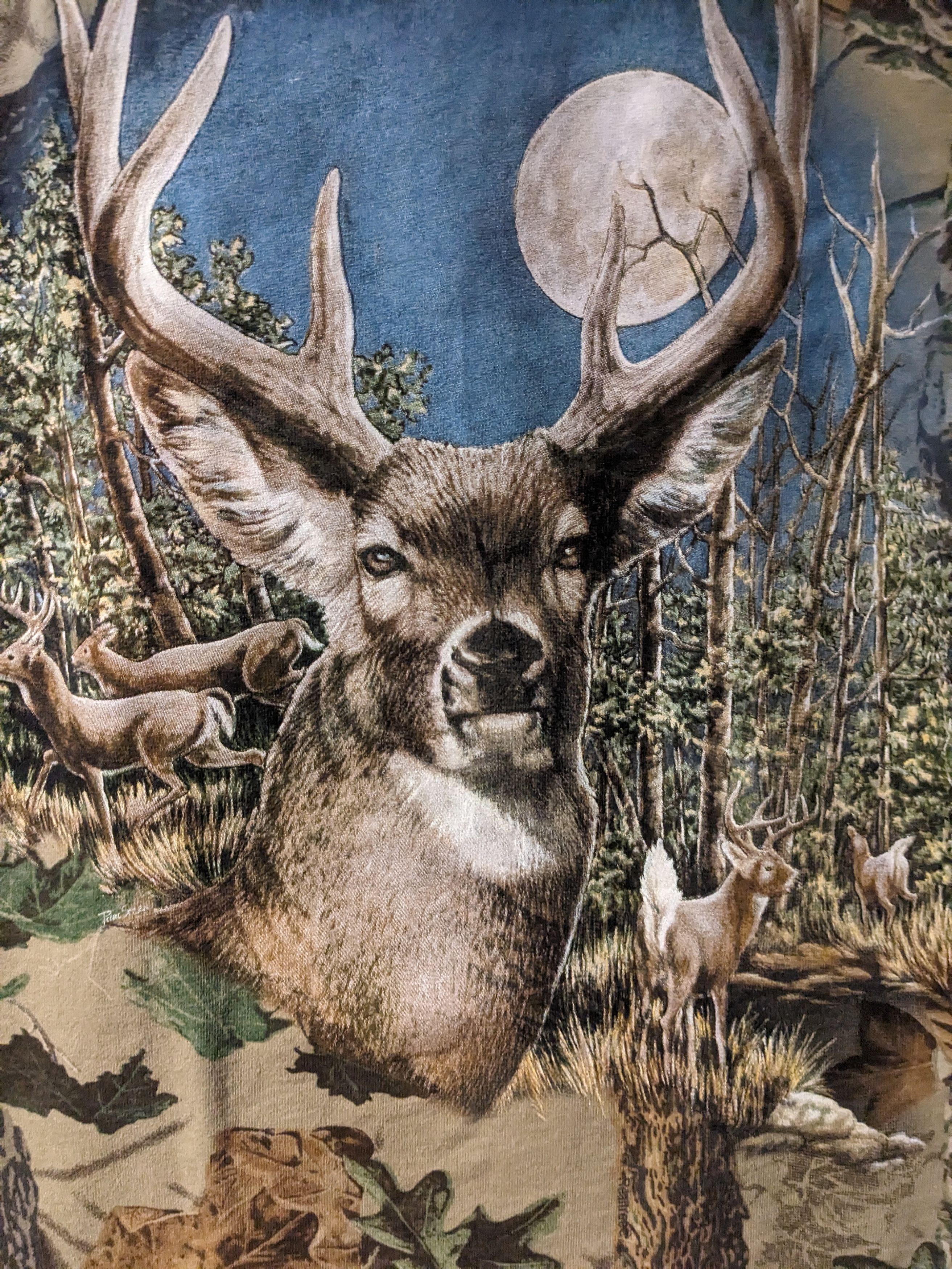 Vintage Vintage 90s Deer Animal Nature Camouflage Large T-Shirt Size US L / EU 52-54 / 3 - 2 Thumbnail