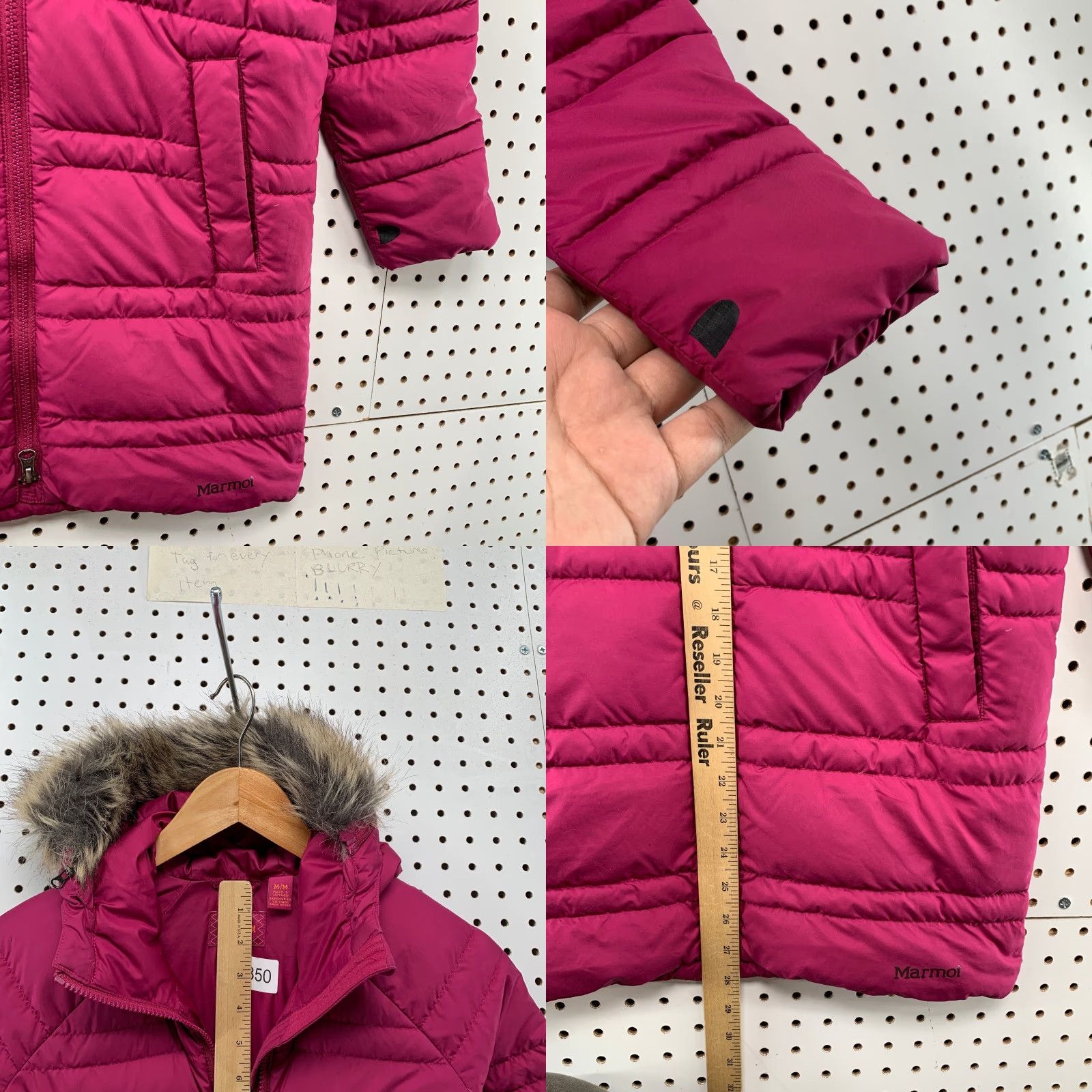 Marmot Marmot 700 Down Puffer Coat Womens Medium Pink Hooded Parka Cross-Check: Outdoor, Winter, Fall, Casual, Travel Size M / US 6-8 / IT 42-44 - 8 Thumbnail