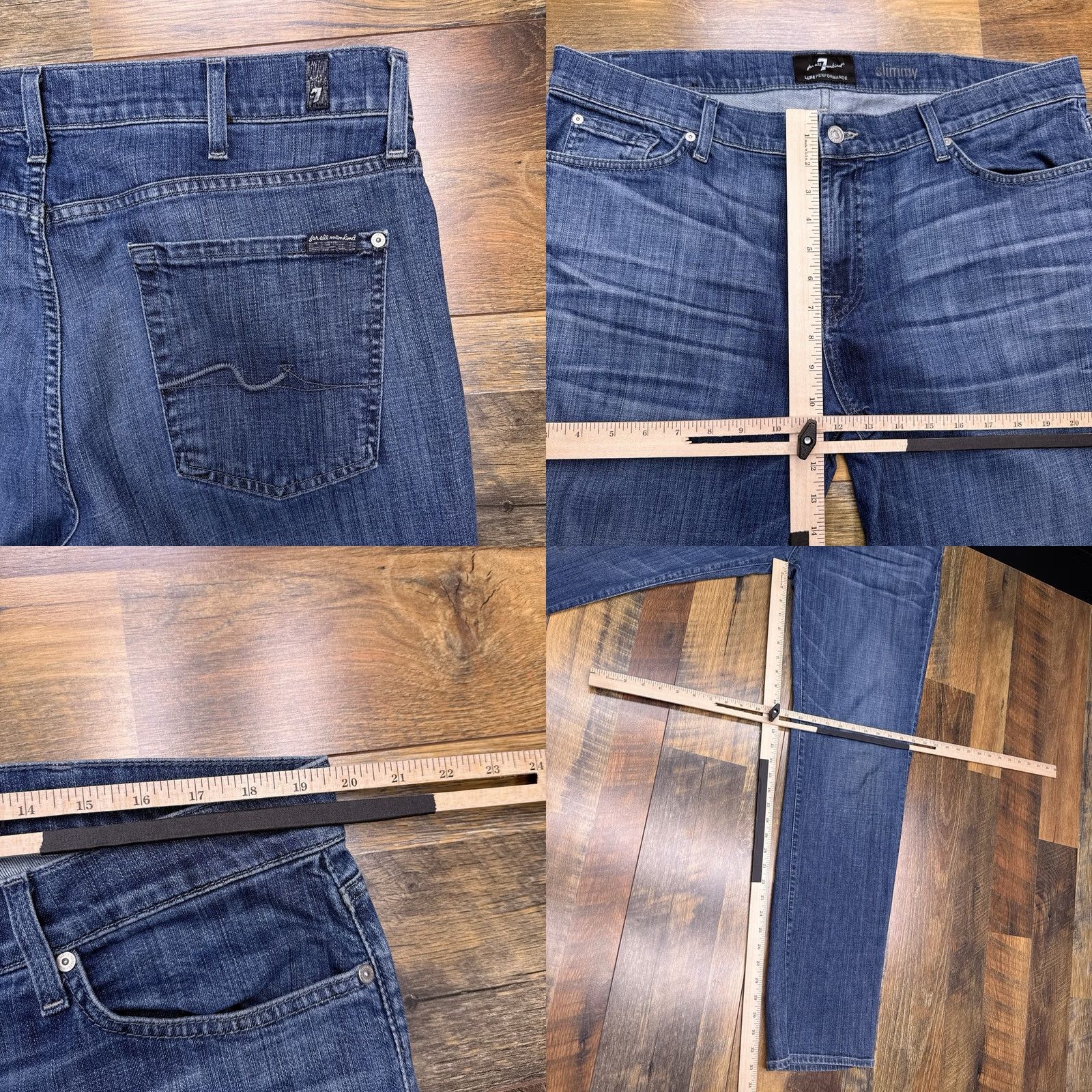 7 For All Mankind 7 For All Mankind Slimmy Jeans Mens 40 Luxe Performance Stretch Jeans Size US 40 / EU 56 - 8 Thumbnail