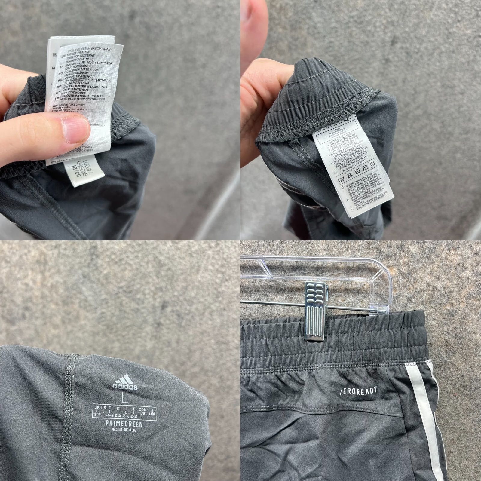 Adidas Adidas Shorts Women Large Gray Pacer 3-Stripes Woven Primegreen Running Gym Regular Feminine Athletic Shorts Womens Gray Size 36" / US 14 / IT 50 - 8 Thumbnail