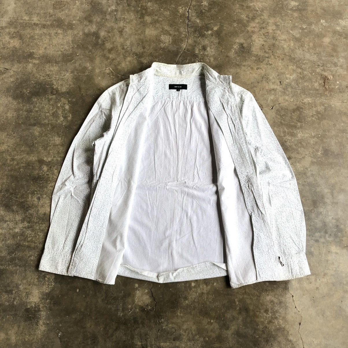 Issey Miyake 2000s Comme Ca Ism Motif Zipper Jacket White Designer Size US L / EU 52-54 / 3 - 9 Thumbnail