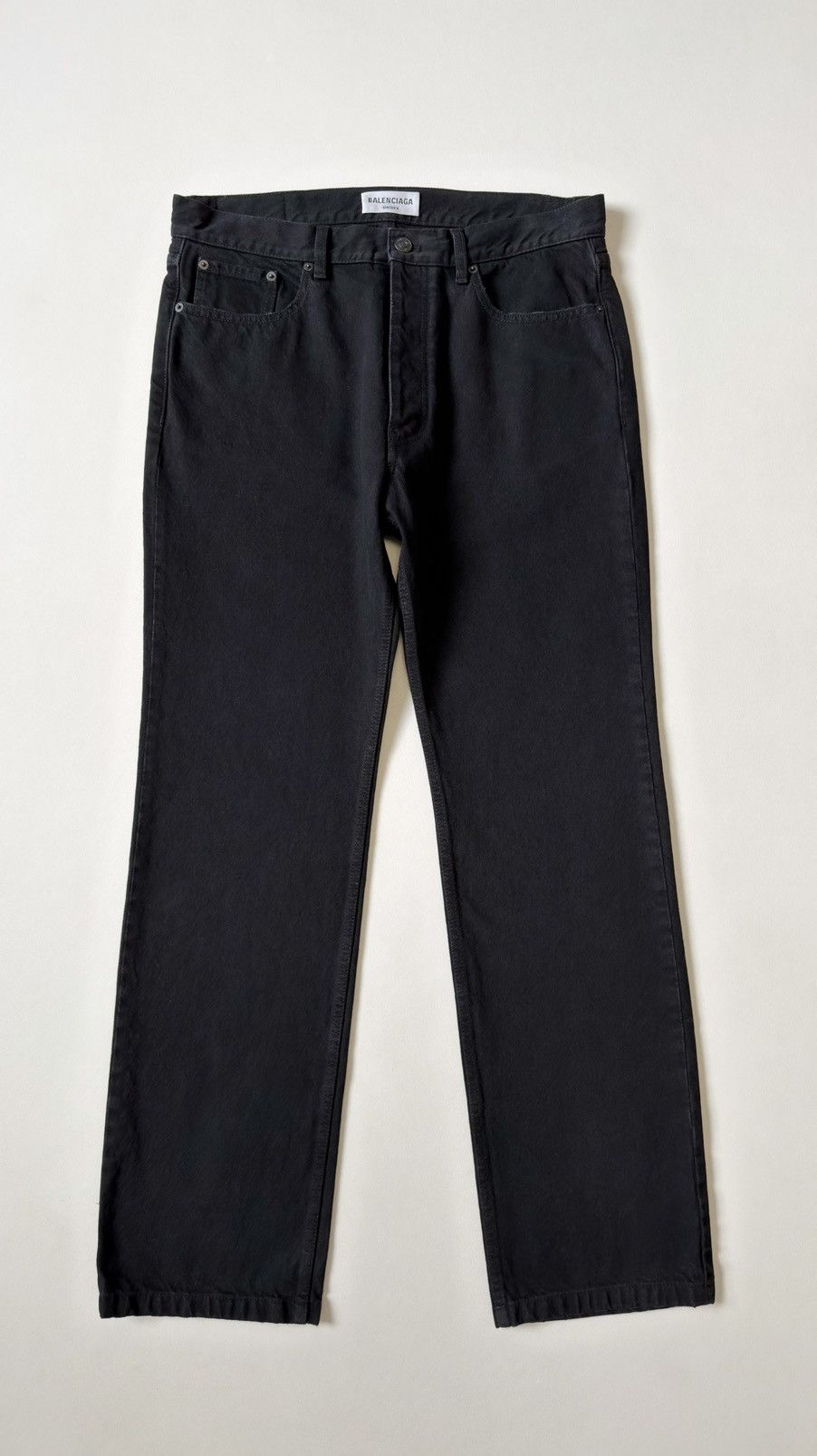 Balenciaga 2021 Washed Black Straight Leg Jeans Size US 34 / EU 50 - 1 Thumbnail